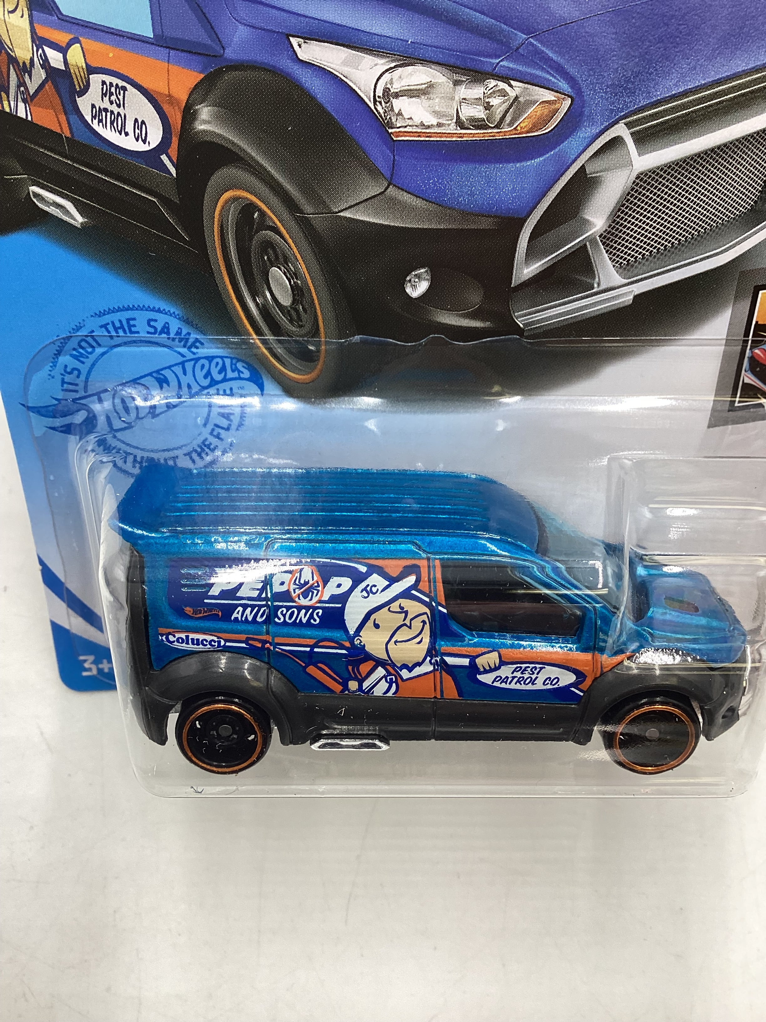 2021 Hot Wheels #7 Ford Transit Connect Blue 31i - Image 6