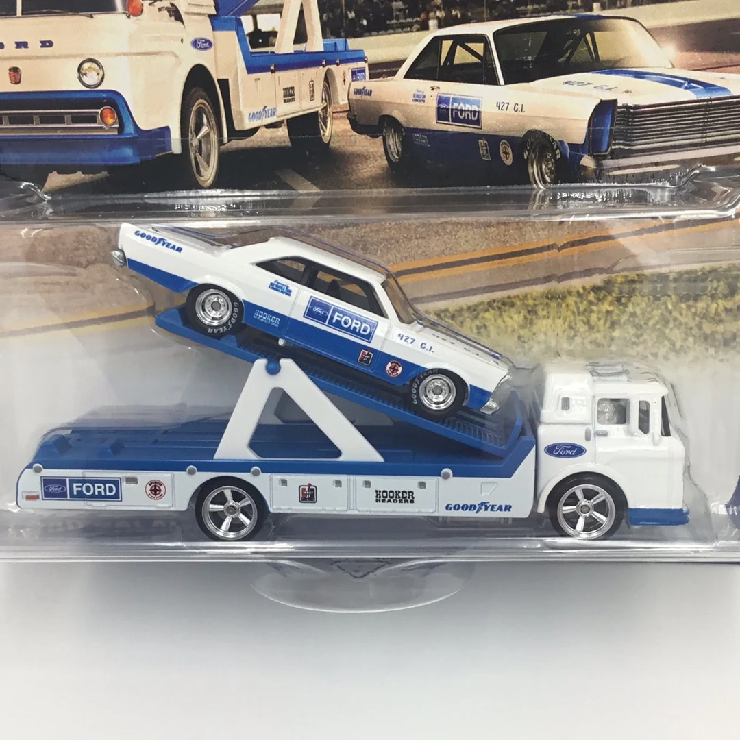 2021 HOT WHEELS CAR CULTURE  TEAM TRANSPORT #38 65 Ford Galaxie Ford C-800 279B - Image 2