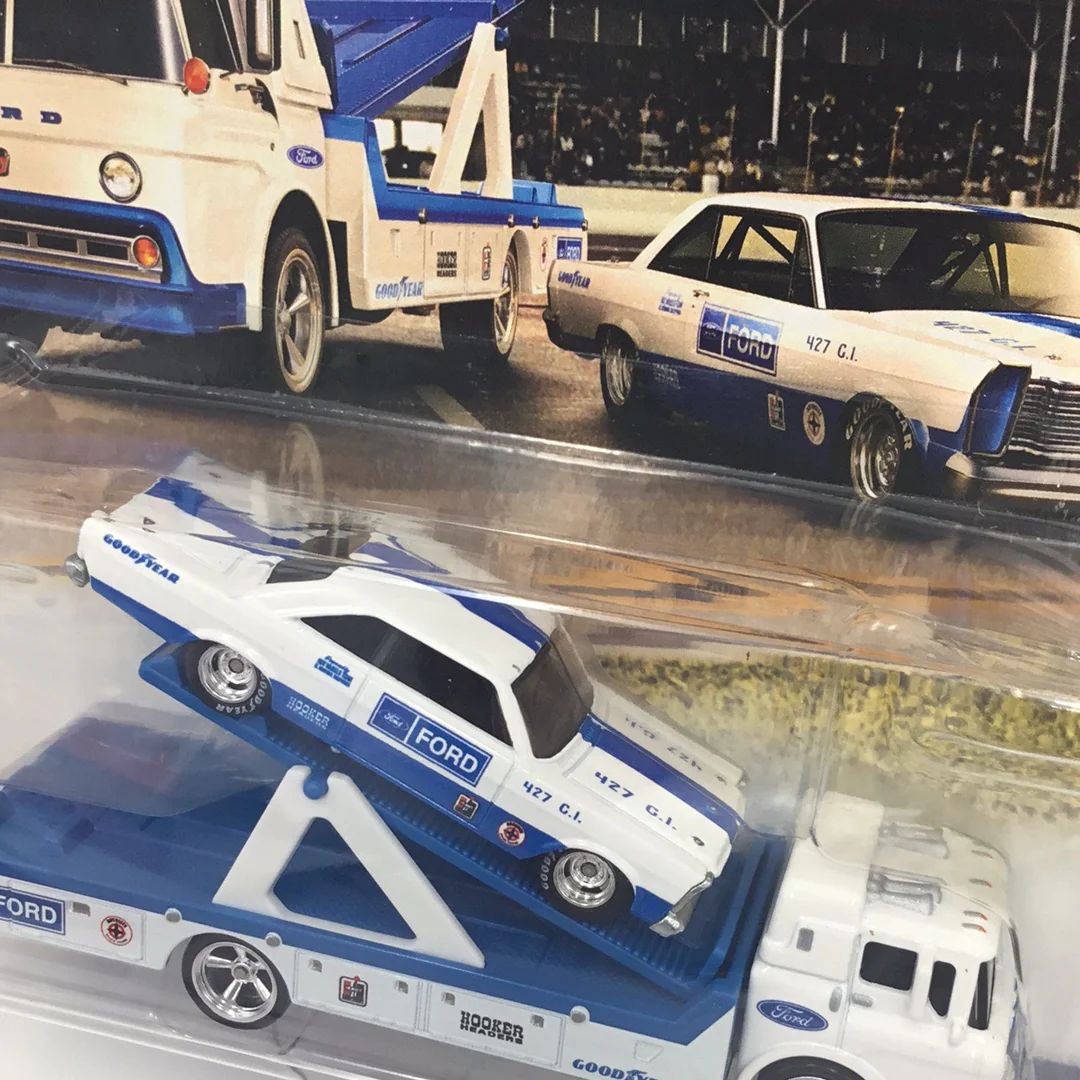 2021 HOT WHEELS CAR CULTURE  TEAM TRANSPORT #38 65 Ford Galaxie Ford C-800 279B - Image 3