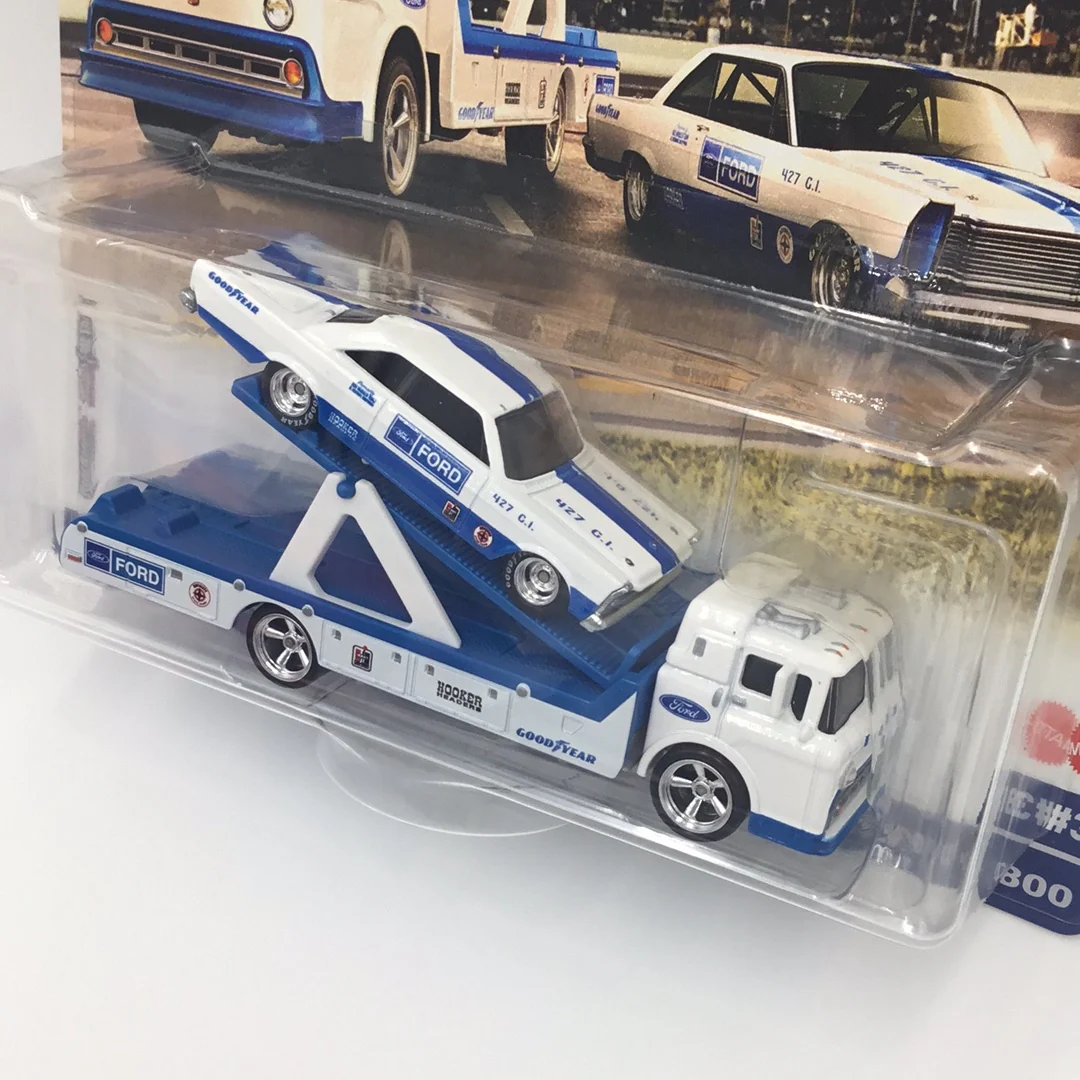2021 HOT WHEELS CAR CULTURE  TEAM TRANSPORT #38 65 Ford Galaxie Ford C-800 279B - Image 4