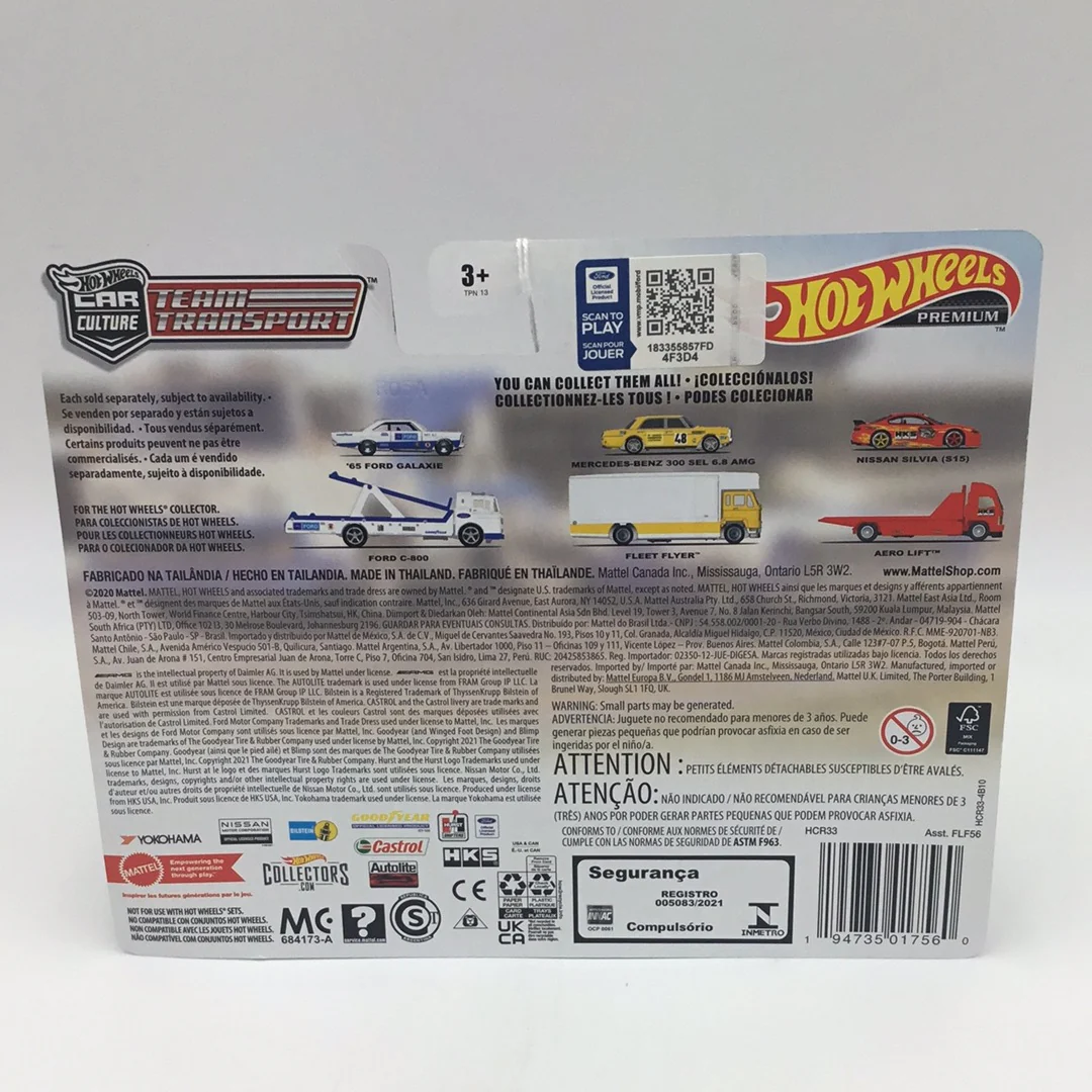2021 HOT WHEELS CAR CULTURE  TEAM TRANSPORT #38 65 Ford Galaxie Ford C-800 279B - Image 5