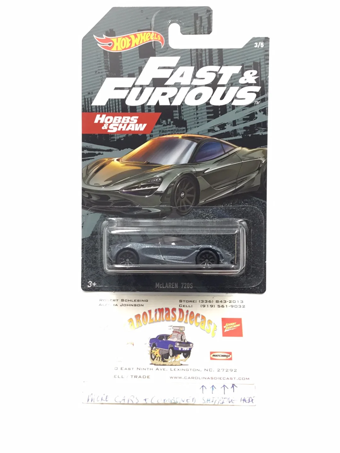 2021 Hot wheels fast and furious 3/5 McLaren 720S LL2