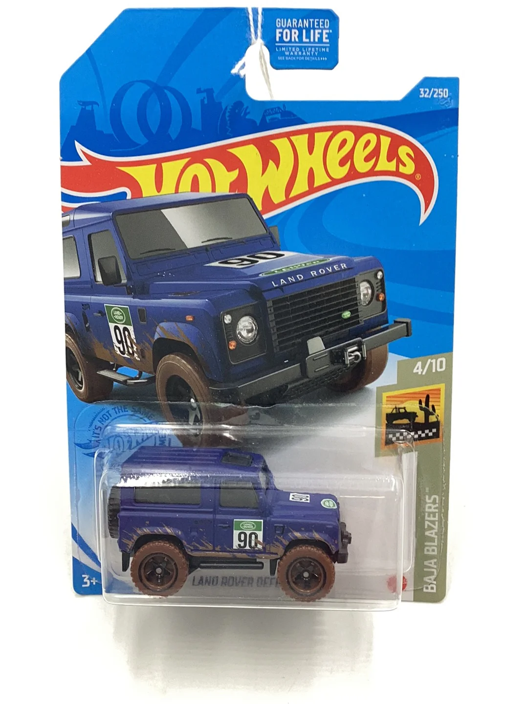 2021 hot wheels #32 Land Rover Defender 90 Blue 63E - Image 2