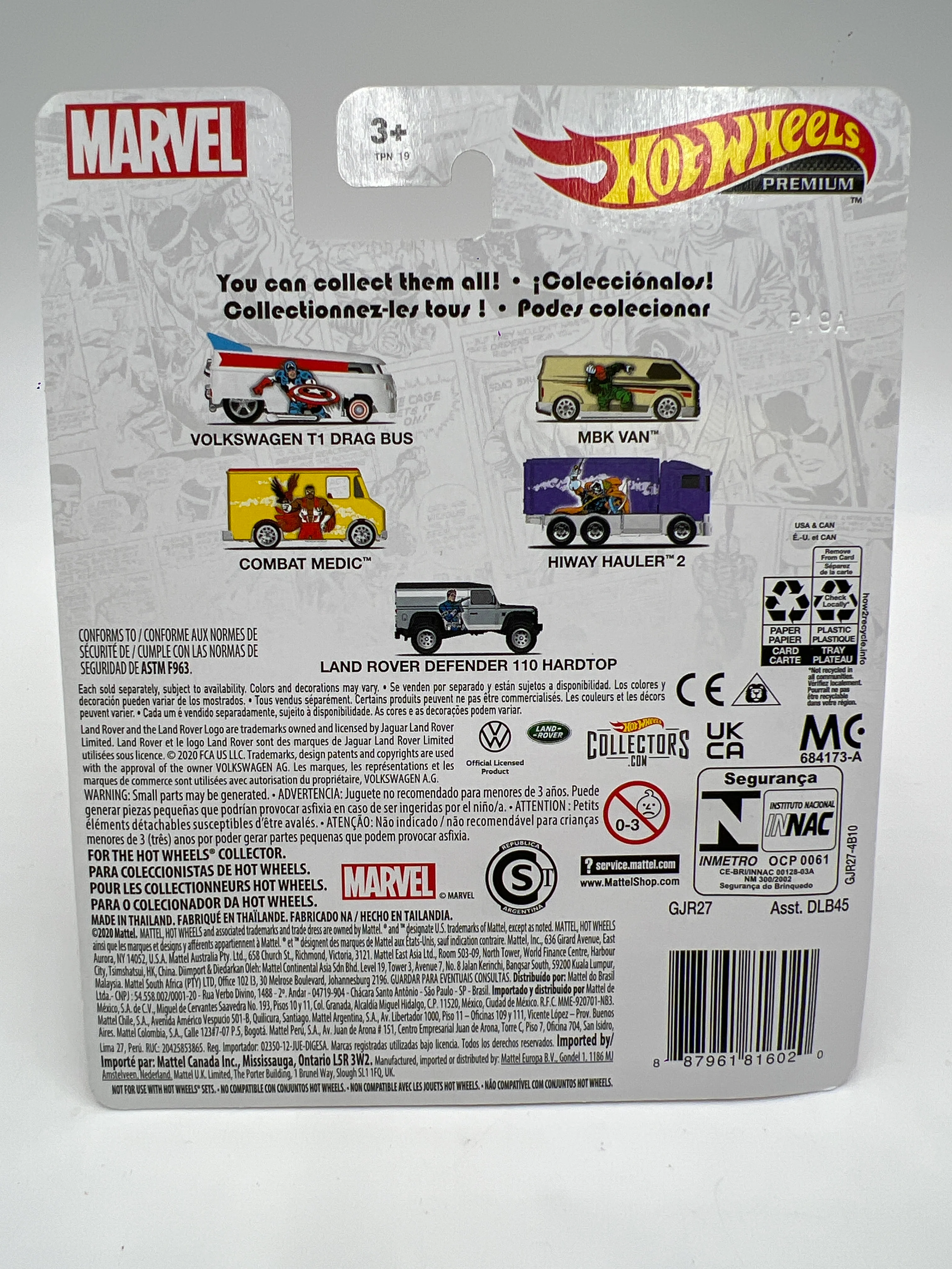 2021 Hot Wheels Marvel Pop Culture #5 Land Rover Defender 110 Hard Top 269D - Image 6