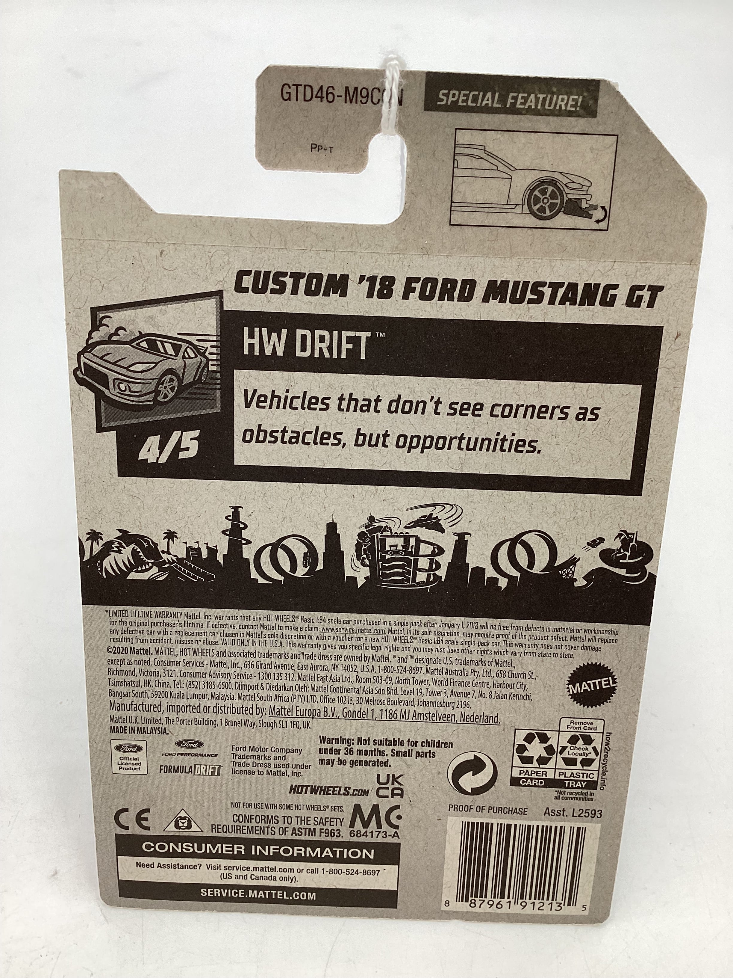 2021 Hot Wheels #127 Custom 18 Ford Mustang GT White Kroger exclusive 236C - Image 7