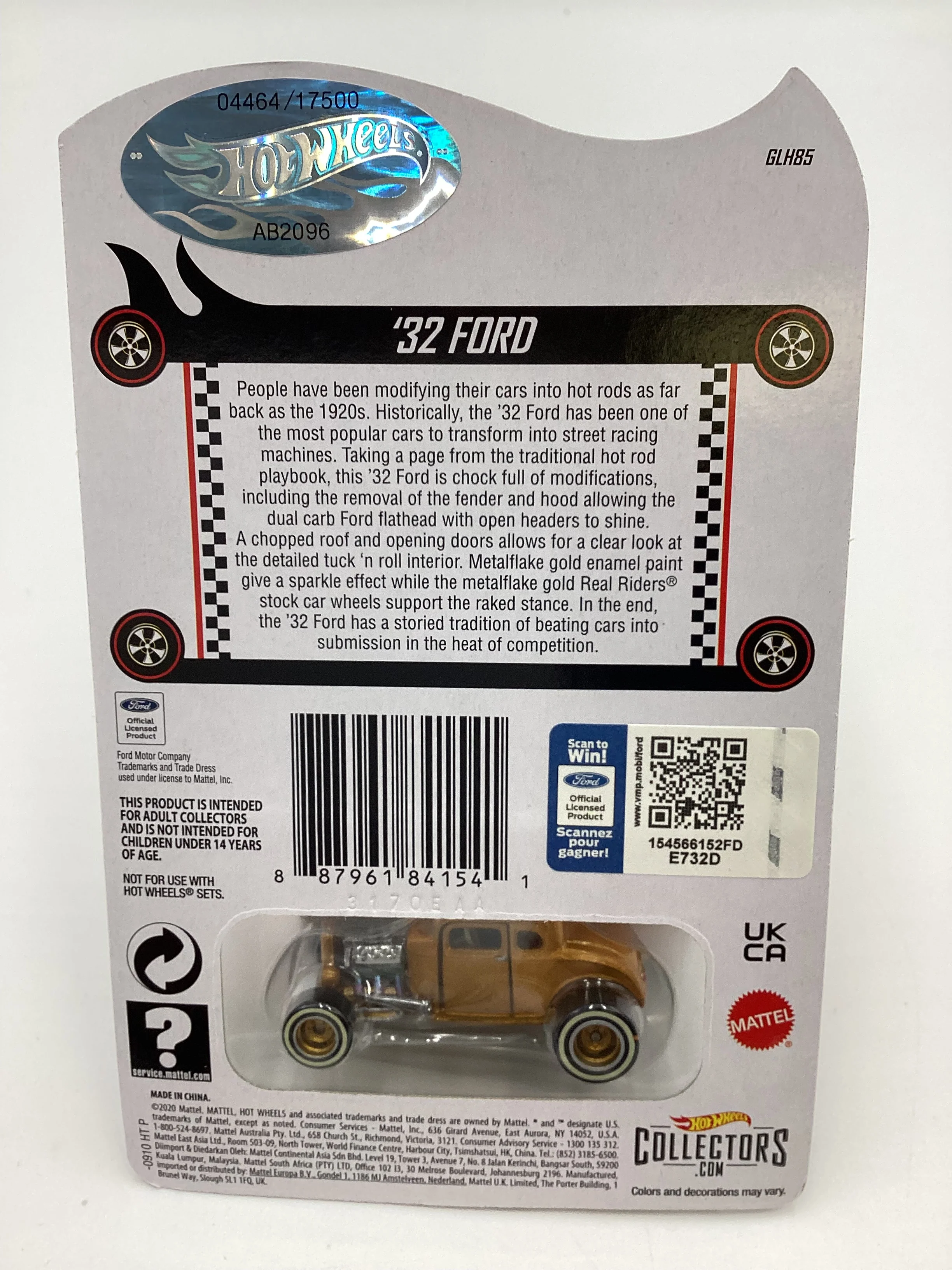 2021 Hot Wheels RLC #04464/17500 32 Ford Gold with protector - Image 7