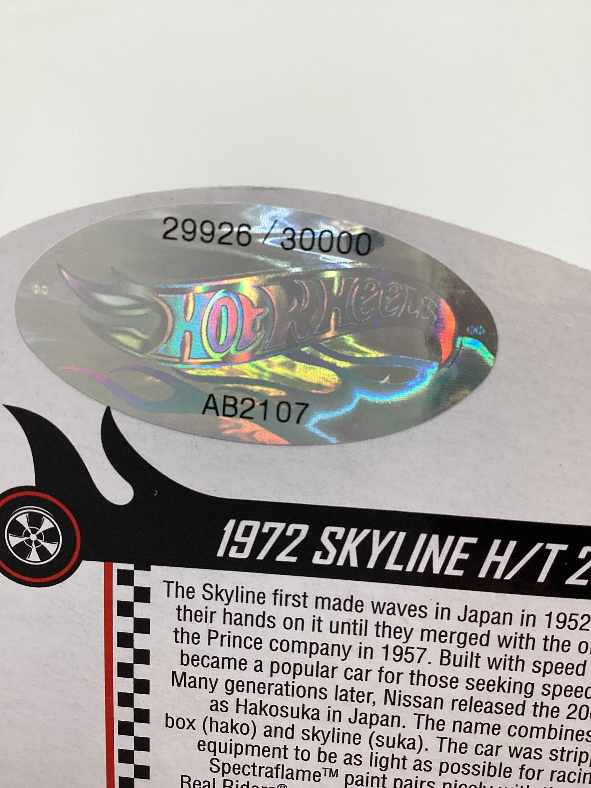 2021 Hot Wheels RLC #29926/30000 1972 Skyline H/T 2000GT-R Chrome - Image 8
