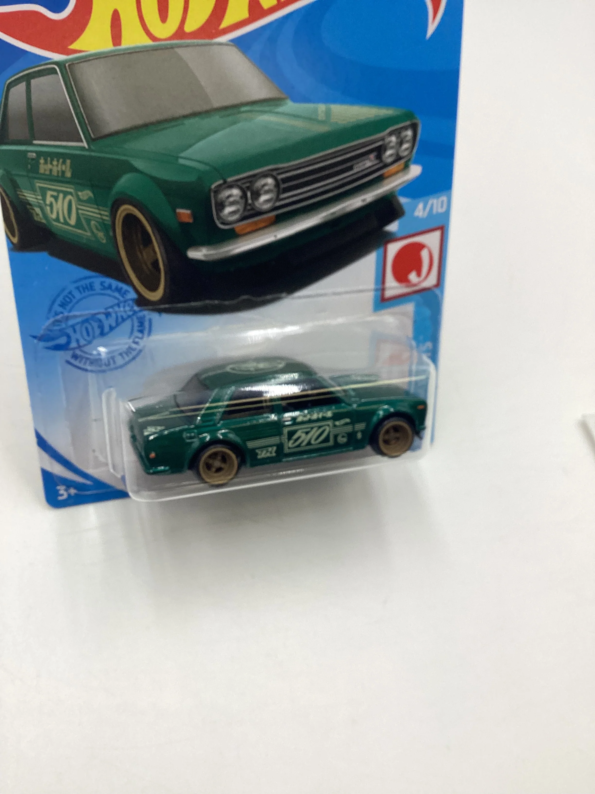 2021 Hot Wheels Super Treasure Hunt #162 71 Datsun 510 Dark Green Variation W/Protector See Pics Back Tire - Image 5