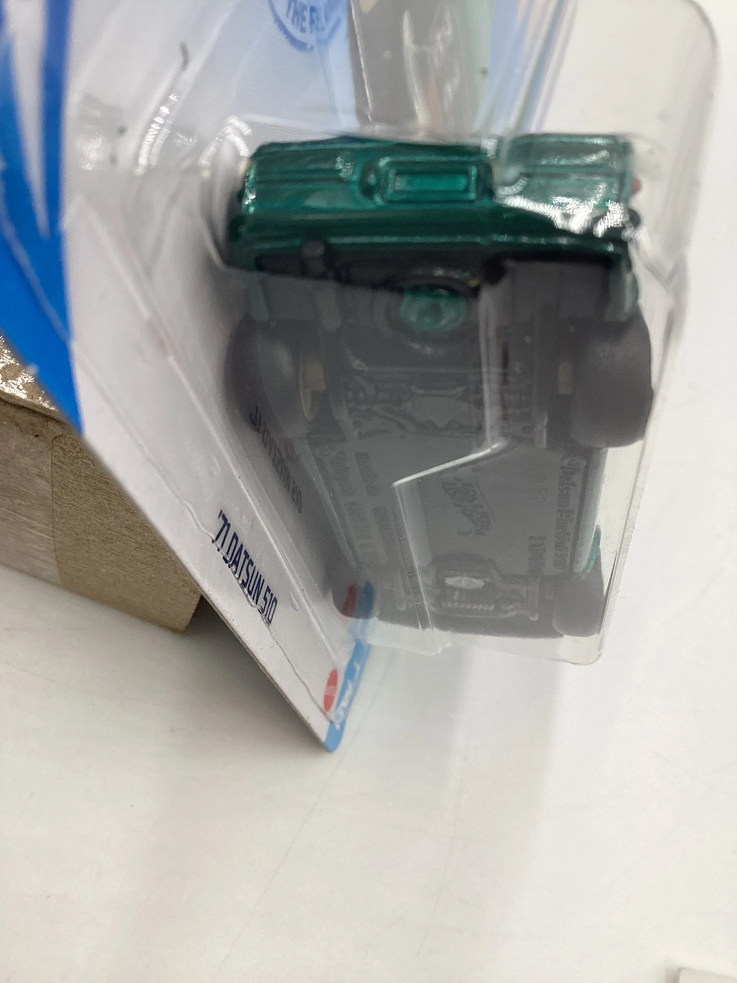 2021 Hot Wheels Super Treasure Hunt #162 71 Datsun 510 Dark Green Variation W/Protector See Pics Back Tire - Image 7