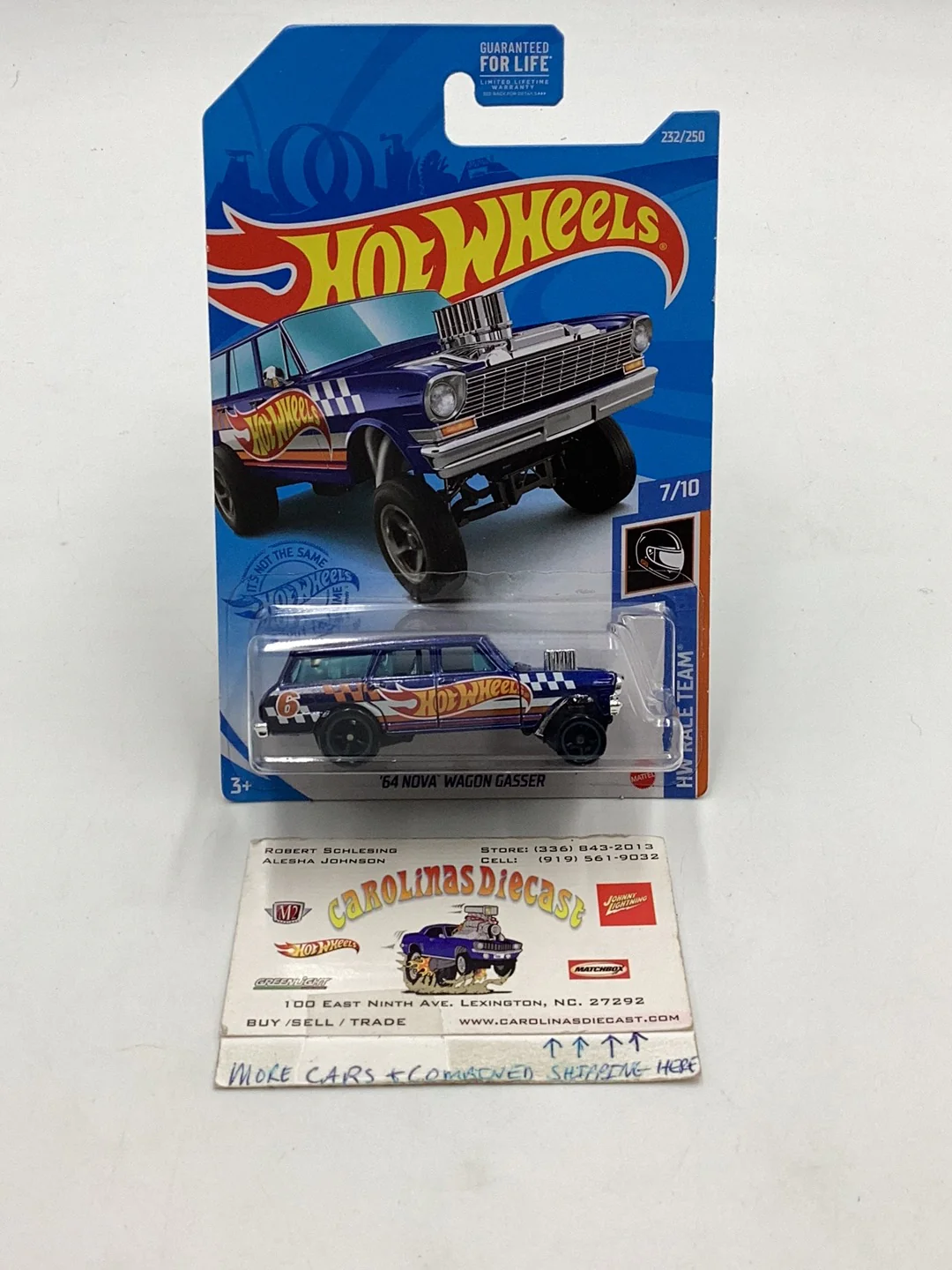 2021 Hot Wheels Super Treasure Hunt ‘64 Nova Wagon Gasser Blue W/protector