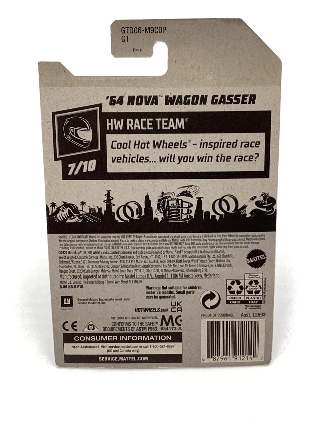 2021 Hot Wheels Super Treasure Hunt ‘64 Nova Wagon Gasser Blue W/protector - Image 5