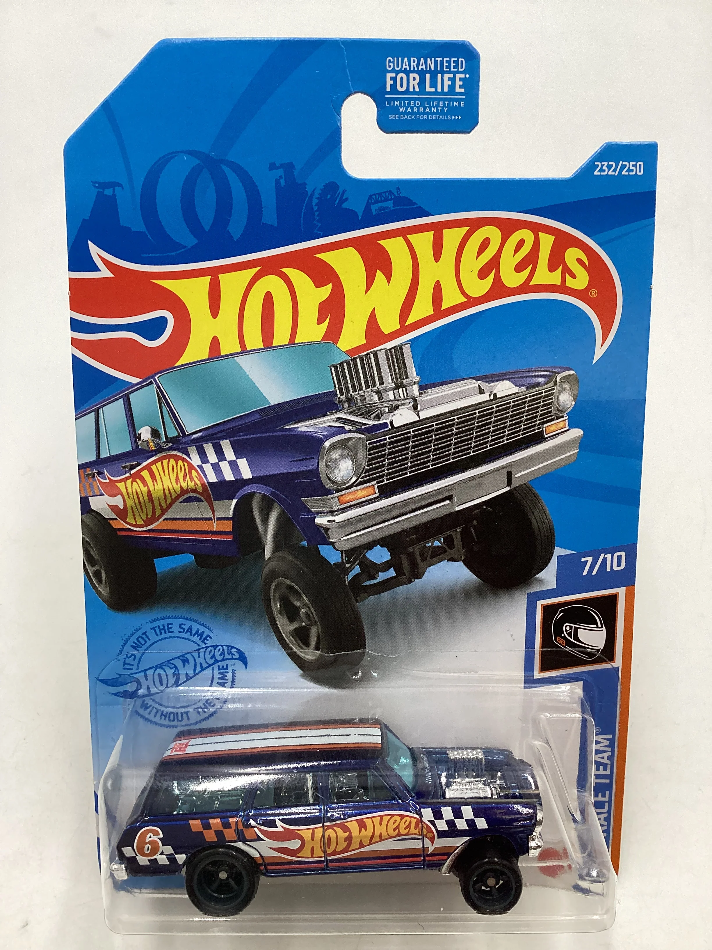 2021 Hot Wheels #232 Super Treasure Hunt 64 Nova Wagon Gasser W/Protector Cracked Blister - Image 2