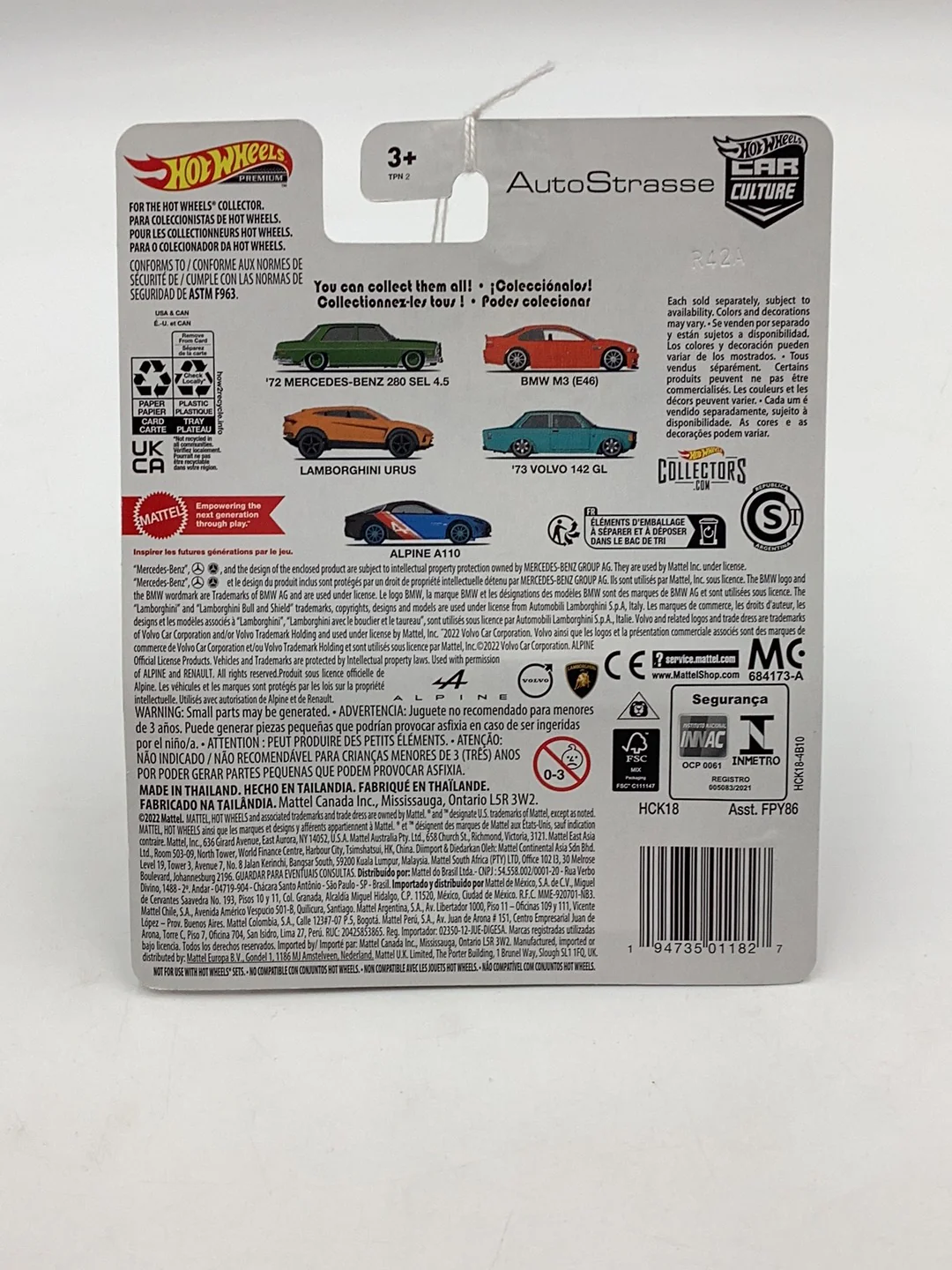 2022 Hot wheels car culture Auto Strasse 72 Mercedes-Benz 280 SEL 4.5 1/5 252E - Image 6