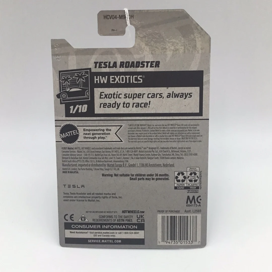 2022 hot wheels #162 Tesla Roadster 48A - Image 4