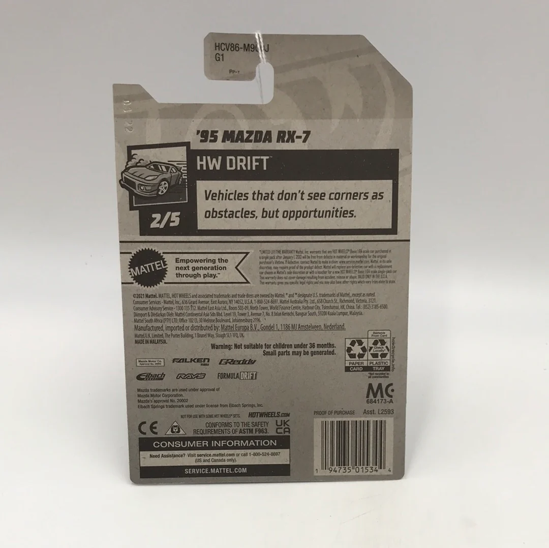 2022 hot wheels J case #177 95 Mazda RX-7 86D - Image 4
