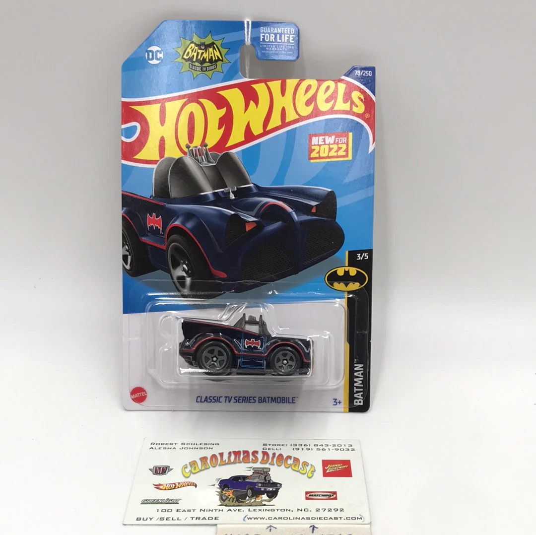 2022 hot wheels J case #78 Classic TV Series batmobile tooned dk. blue 117G