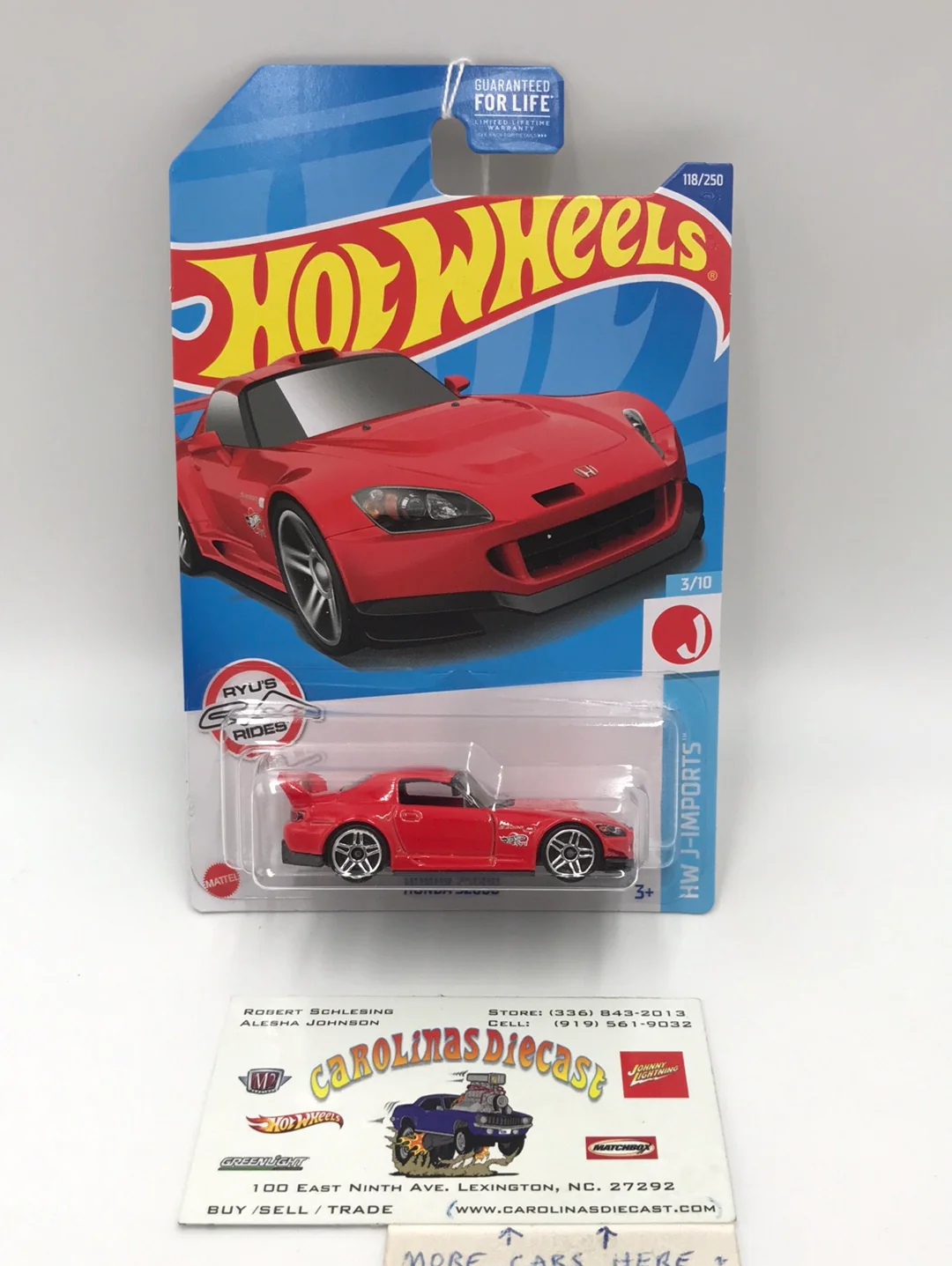 2022 hot wheels L M case #118 Honda S2000 77D
