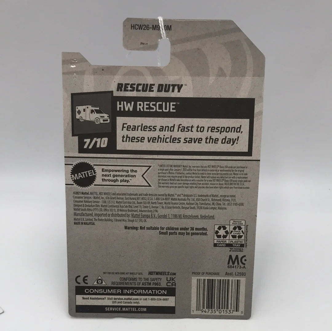 2022 hot wheels L M case #216 Rescue Duty (AA4) - Image 4