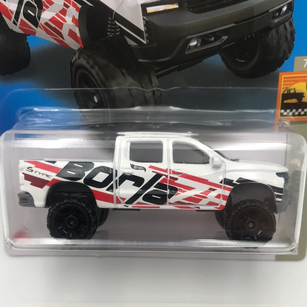 2022 hot wheels N case #53 19 Chevy Silverado trail boss LT white borla 7E - Image 2