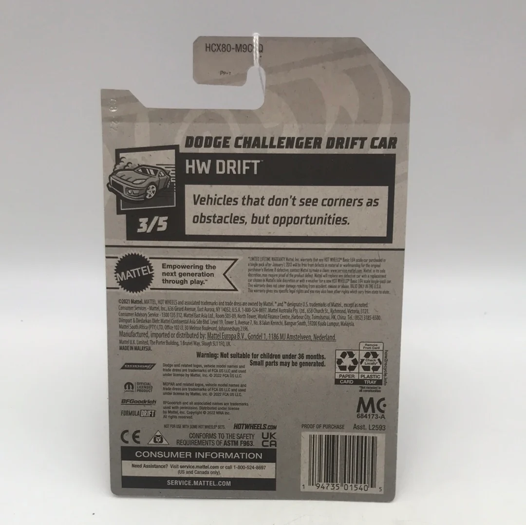 2022 hot wheels Q case #207 Dodge Challenger Drift Car AA9 - Image 4
