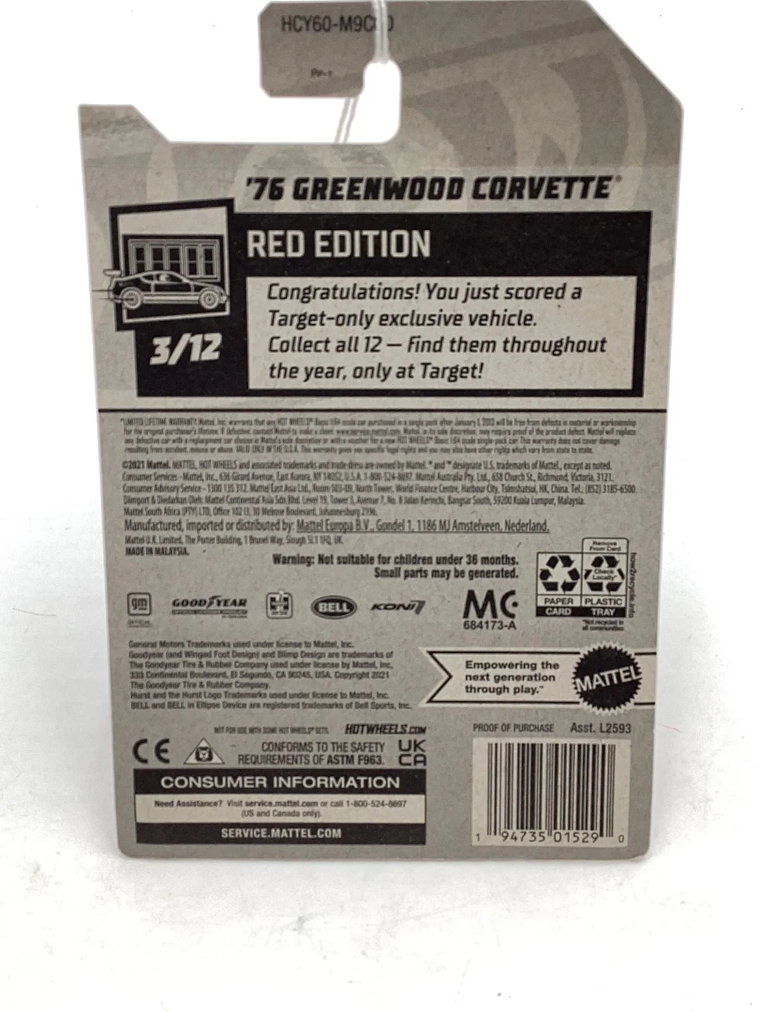 2022 Hot wheels Red Edition 76 Greenwood Corvette #21 read description 151A - Image 7