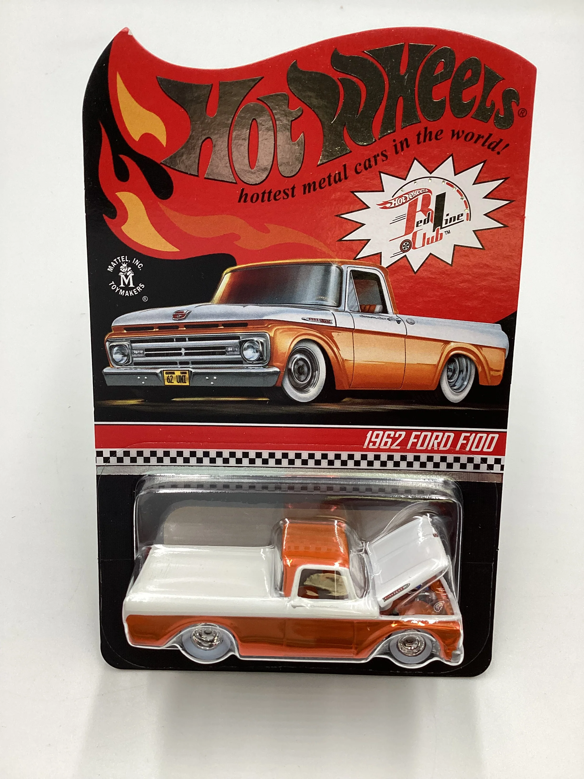 2022 Hot Wheels RLC #22580/25000 1962 Ford F100 Orange with protector - Image 2