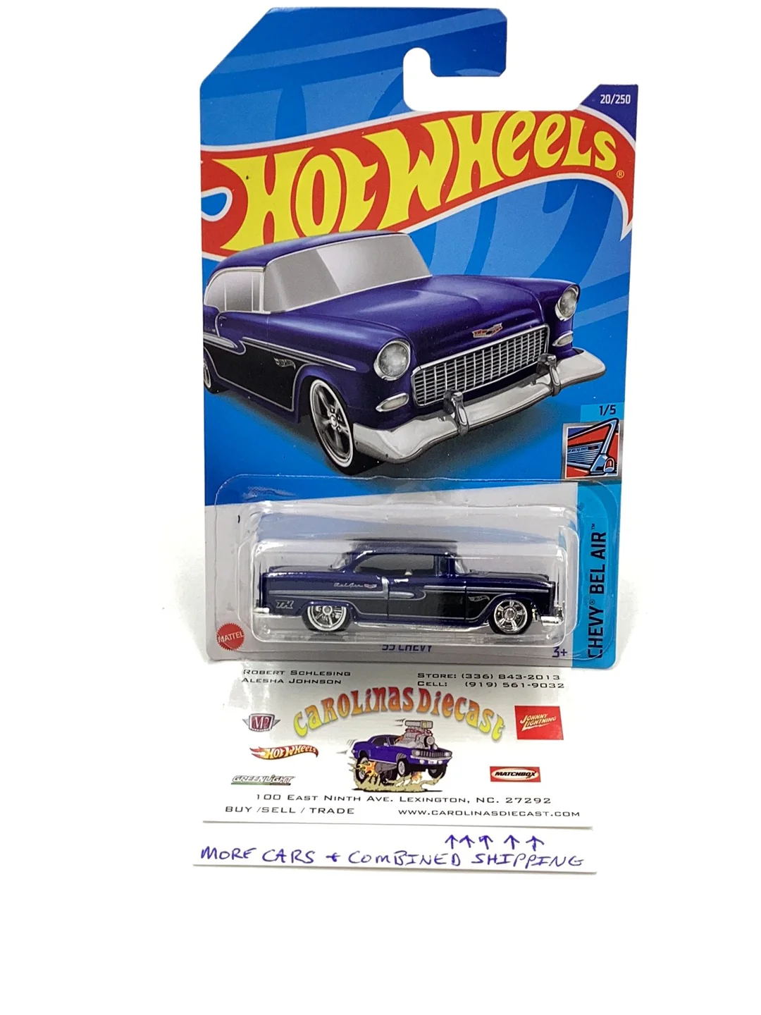 2022 hot wheels super treasure hunt #20 55 Chevy W/Protector