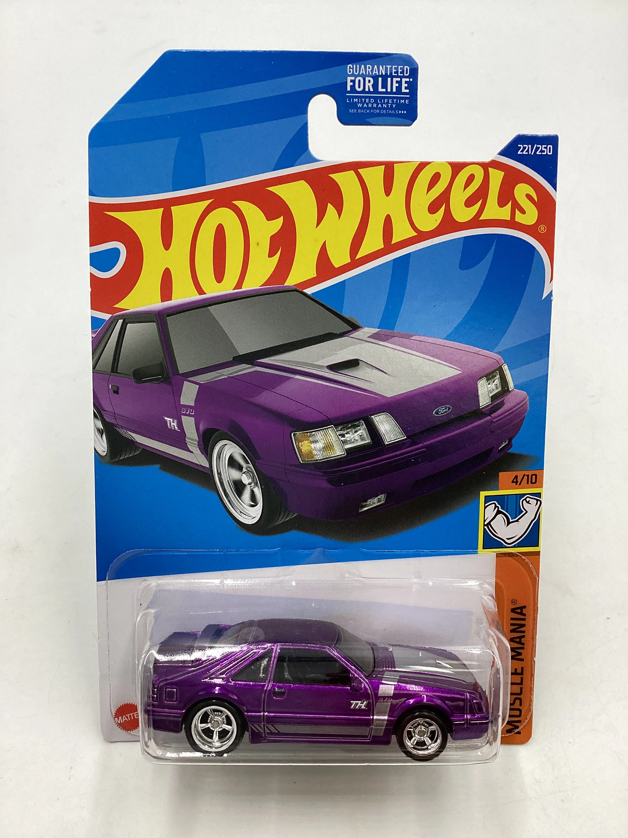 2022 Hot Wheels Super Treasure Hunt #221 84 Mustang SVO Purple W/Protector - Image 2