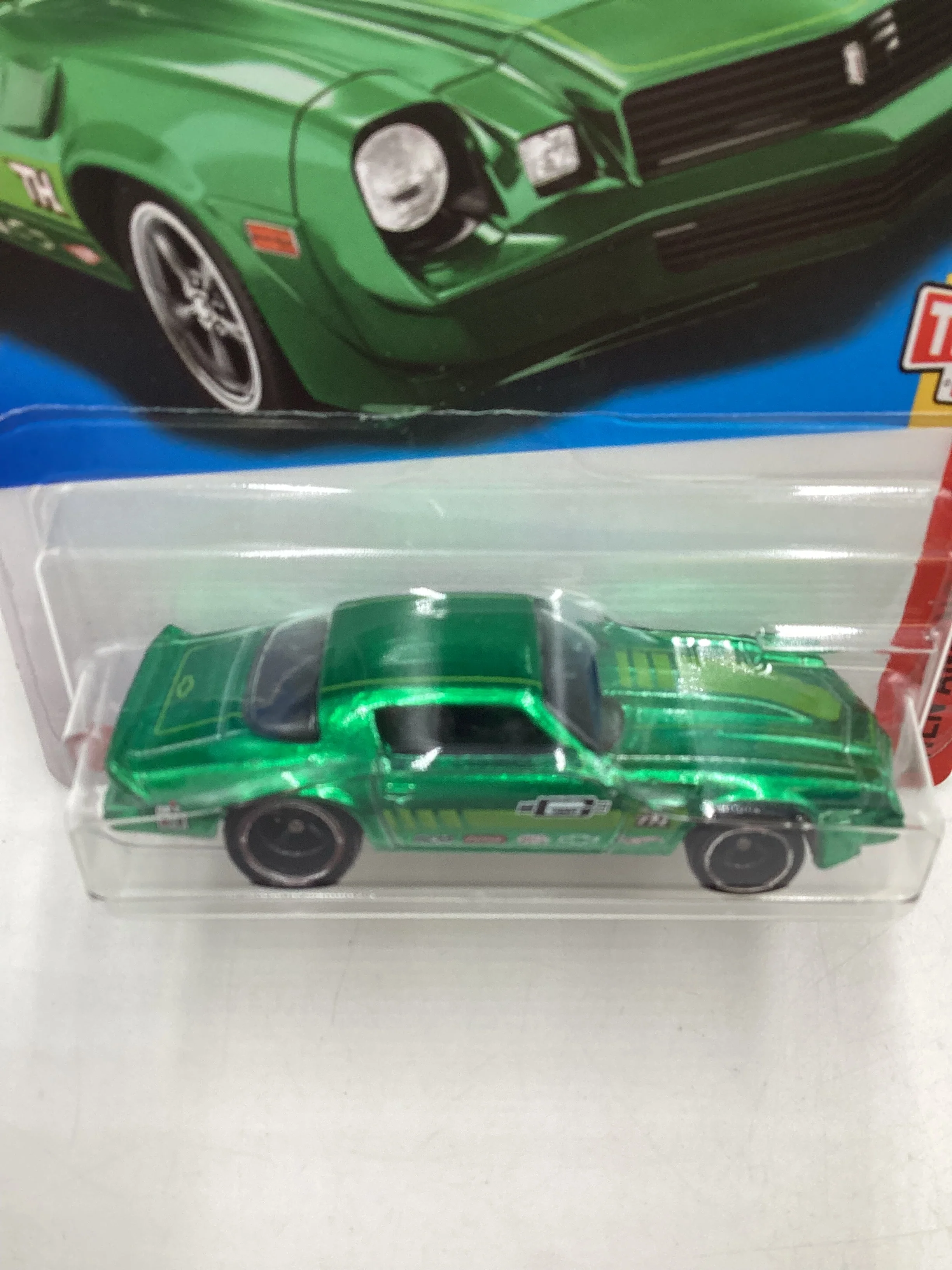 2022 Hot wheels Super treasure hunt #248 81 Camaro Green W/ Protector - Image 6