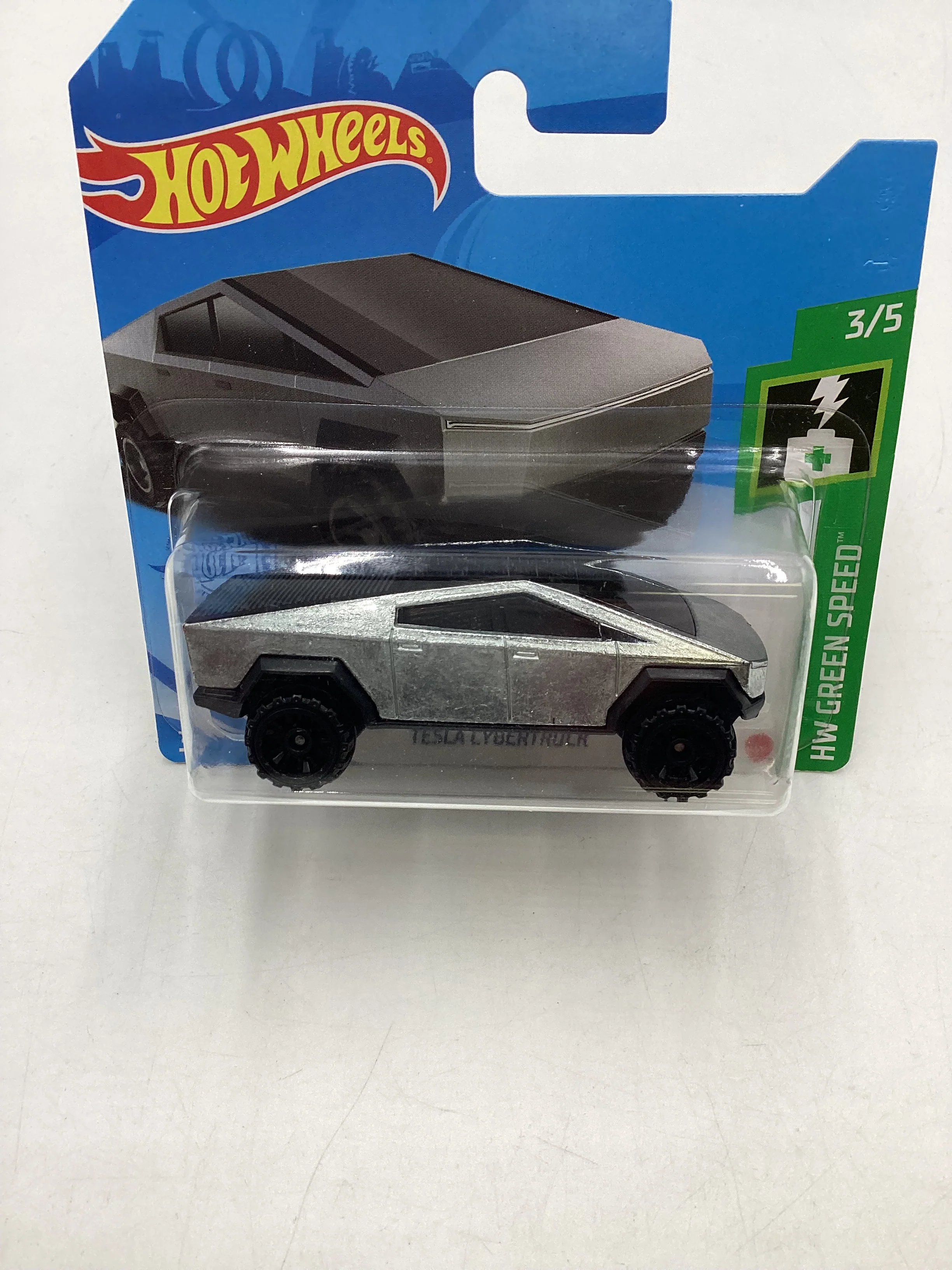 2022 Hot Wheels Tesla Cybertruck Short Card with protector - Image 2