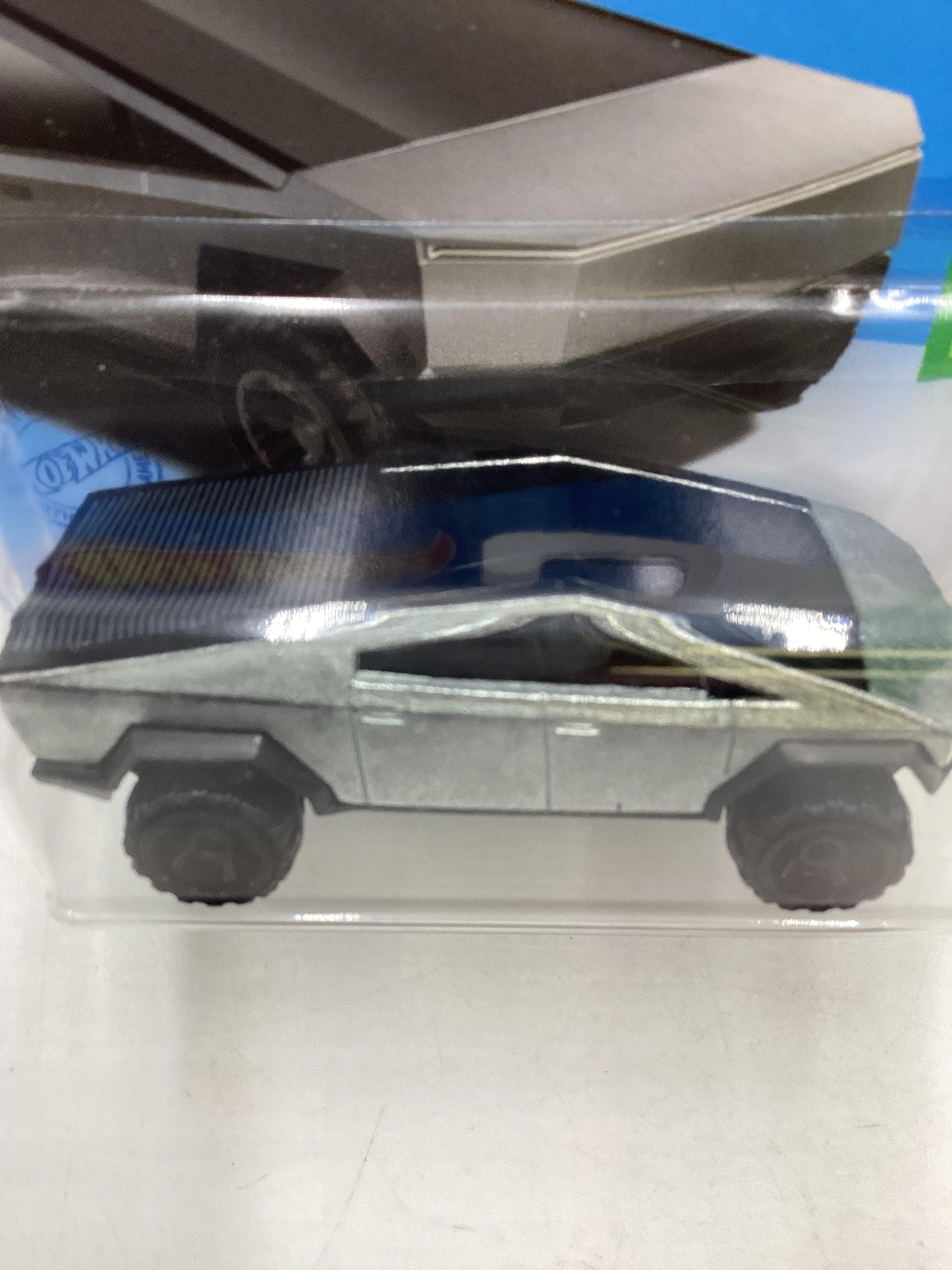 2022 Hot Wheels Tesla Cybertruck Short Card with protector - Image 3