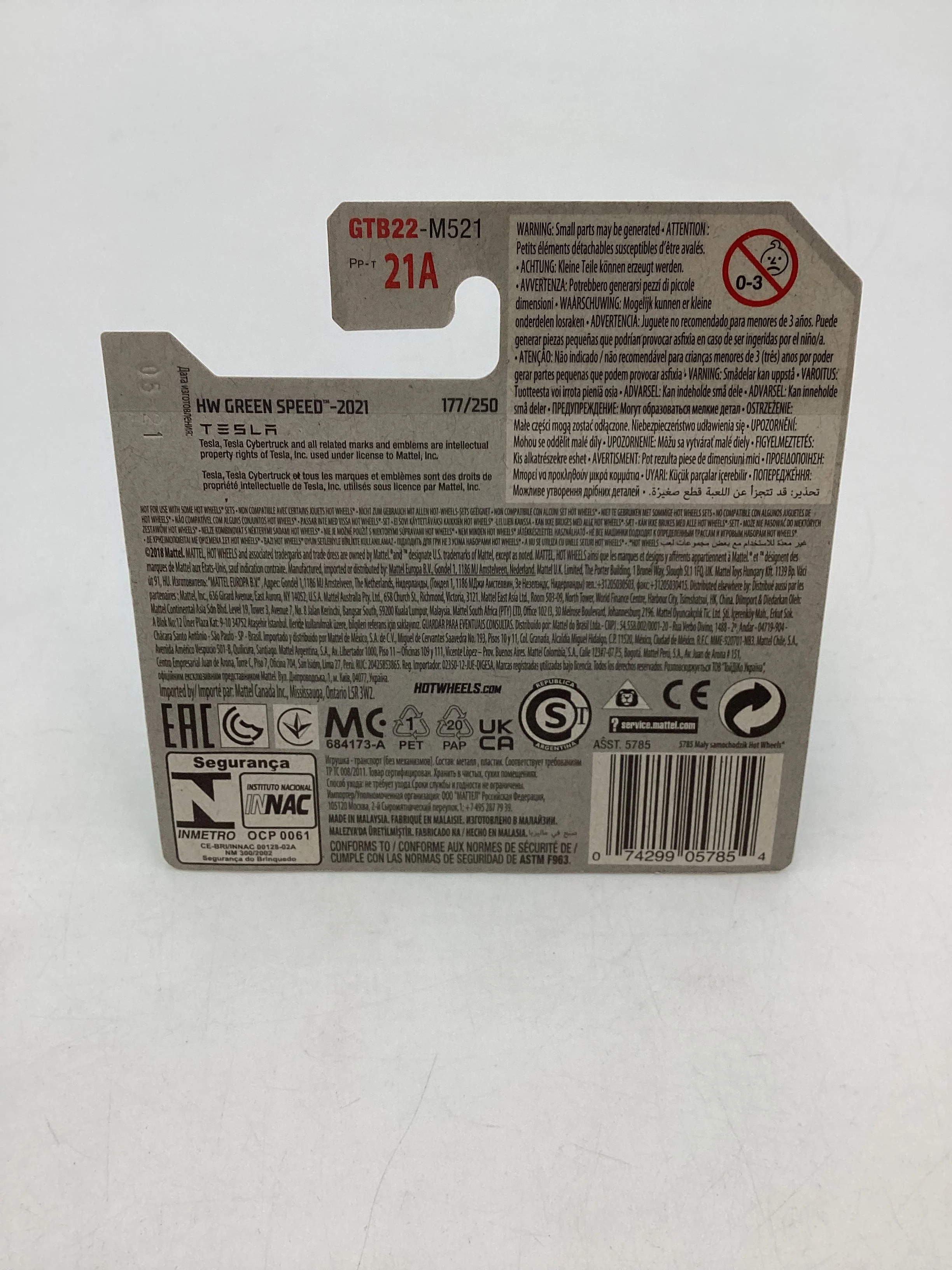 2022 Hot Wheels Tesla Cybertruck Short Card with protector - Image 7