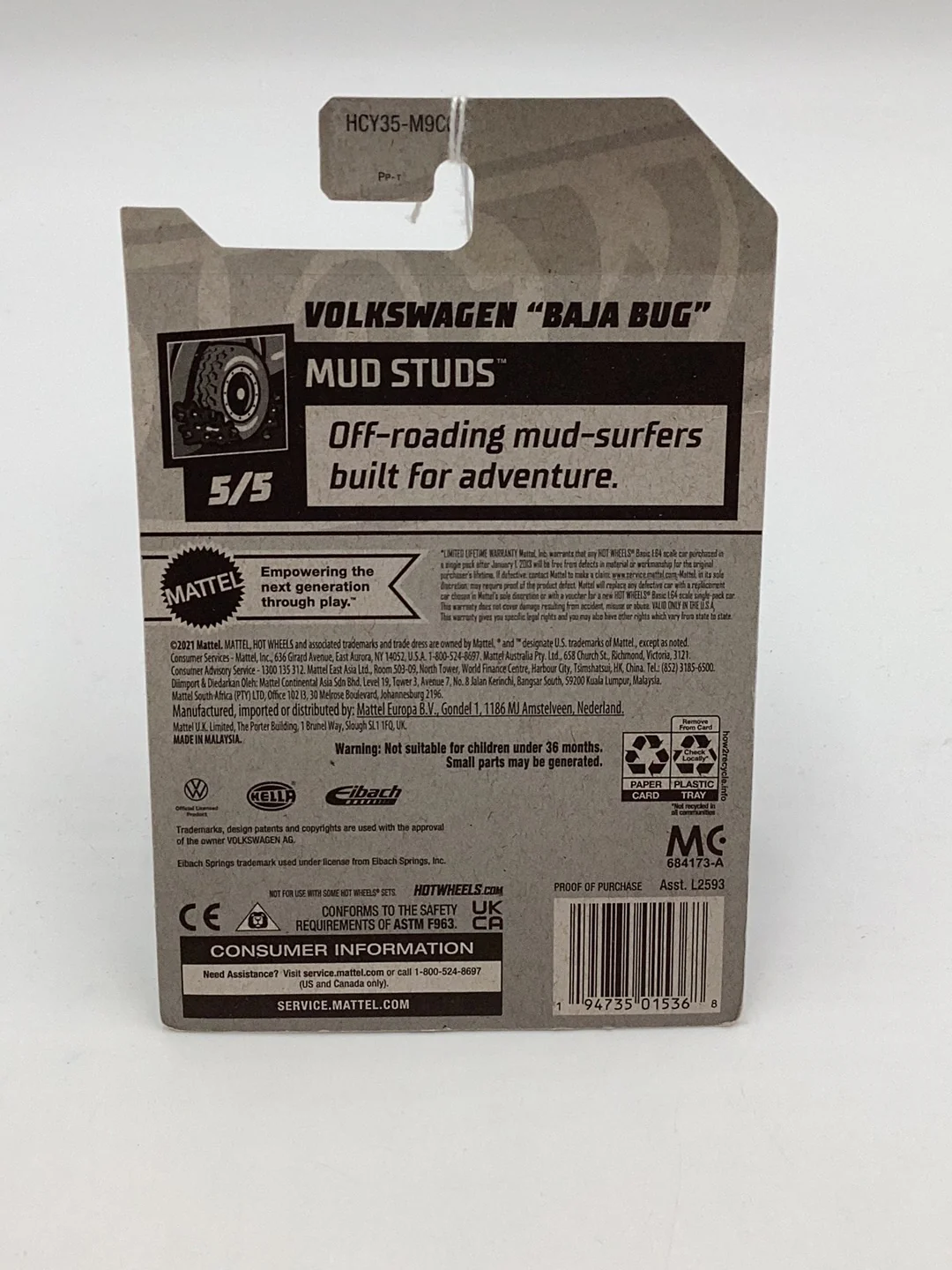 2022 Hot Wheels #160 Volkswagen Baja Bug Walmart Exclusive Zamac #12 148F - Image 5