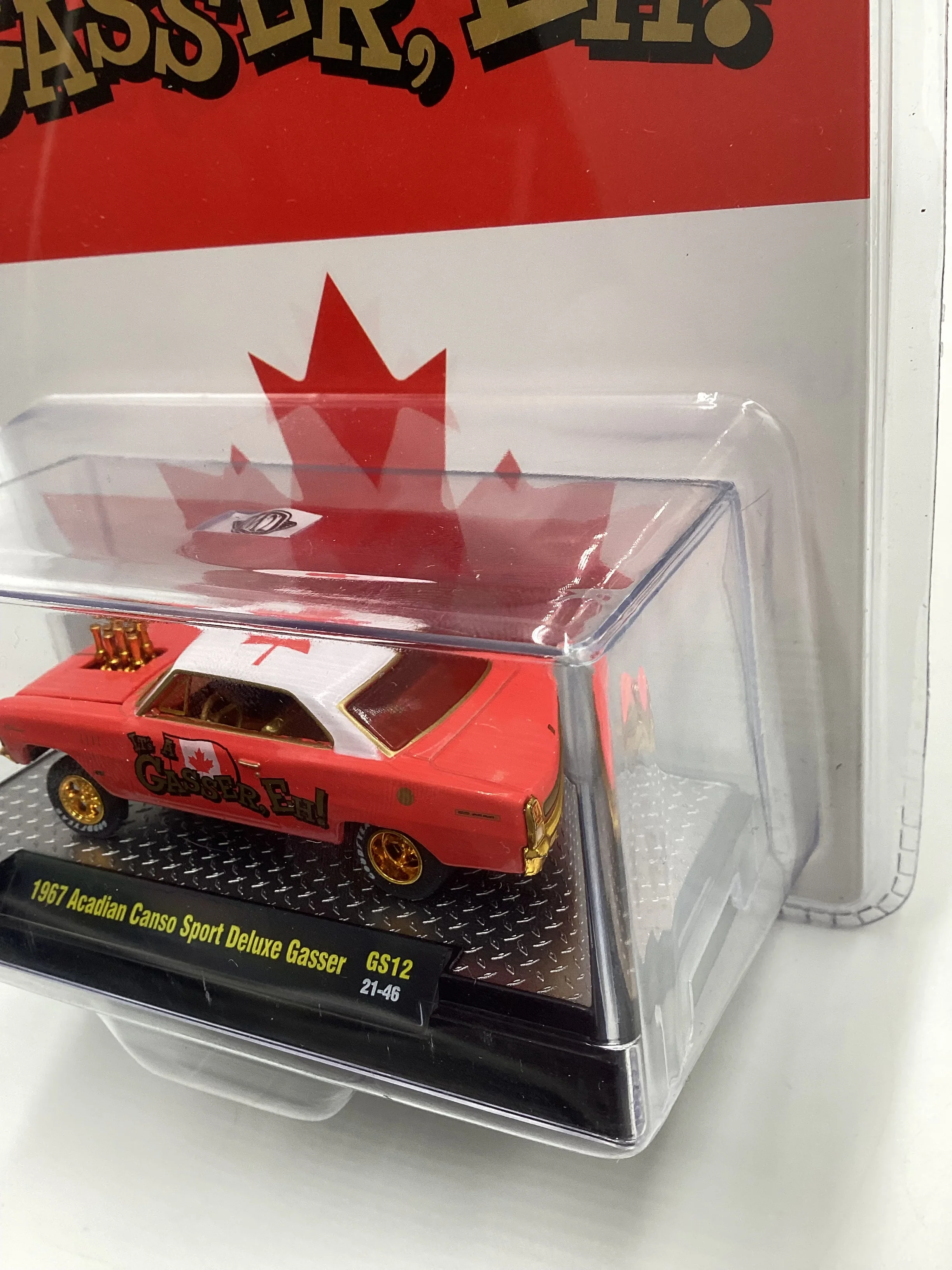 2022 M2 MACHINES ITS A GASSER 1967 ACADIAN CANSO SPORT DELUXE GASSER RED GS12 CHASE - Image 4