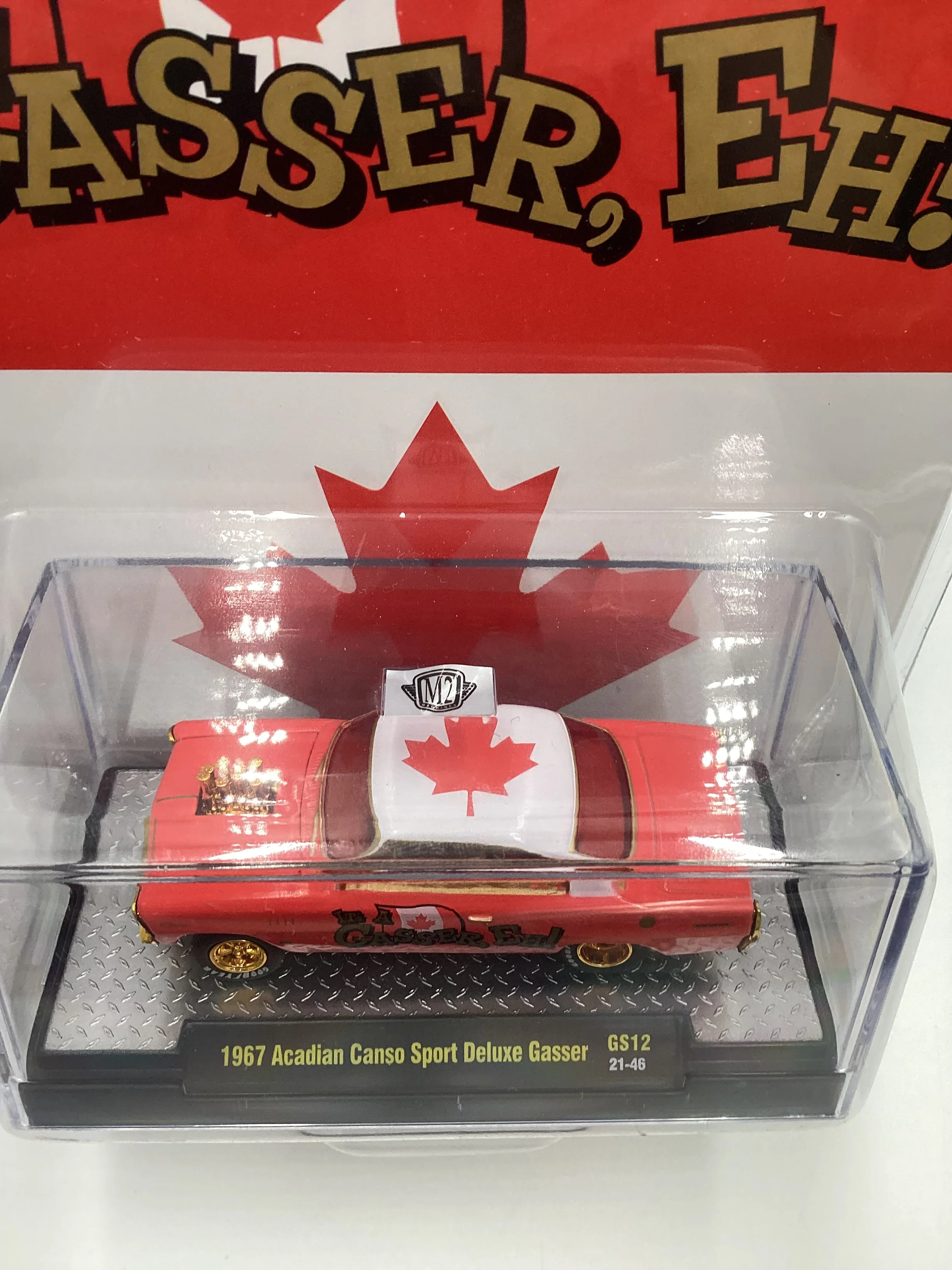 2022 M2 MACHINES ITS A GASSER 1967 ACADIAN CANSO SPORT DELUXE GASSER RED GS12 CHASE - Image 6