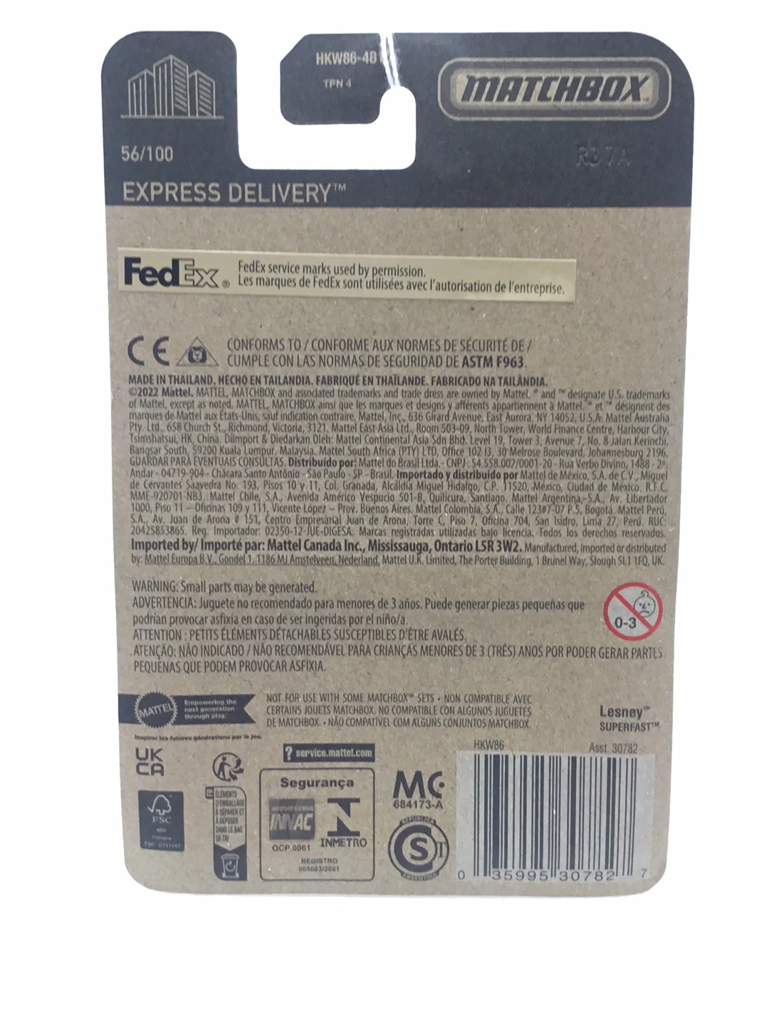 2022 matchbox #56 Express Delivery Fed Ex VV8 - Image 6