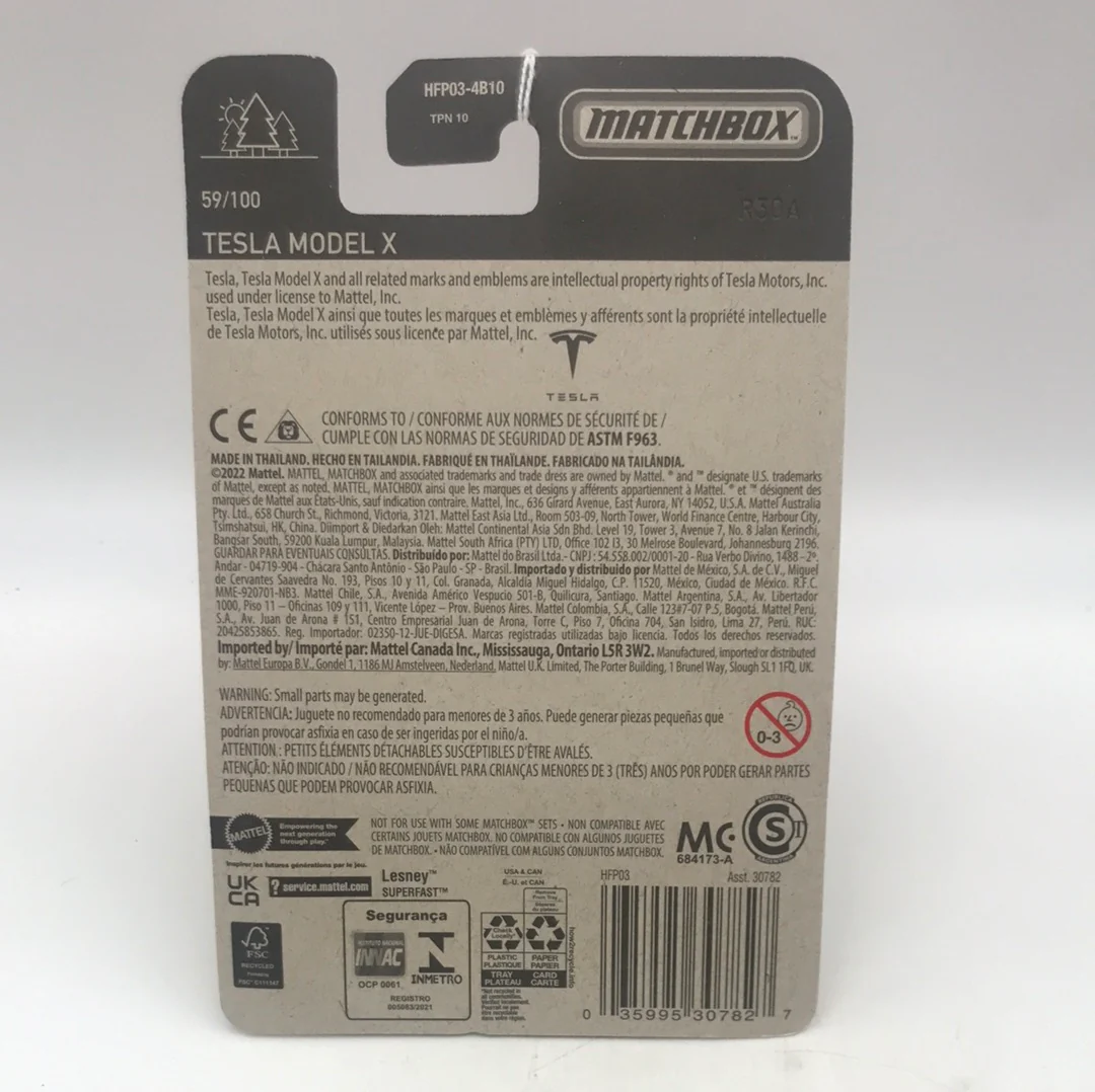 2022 matchbox #59 Tesla Model X (FF8) - Image 4