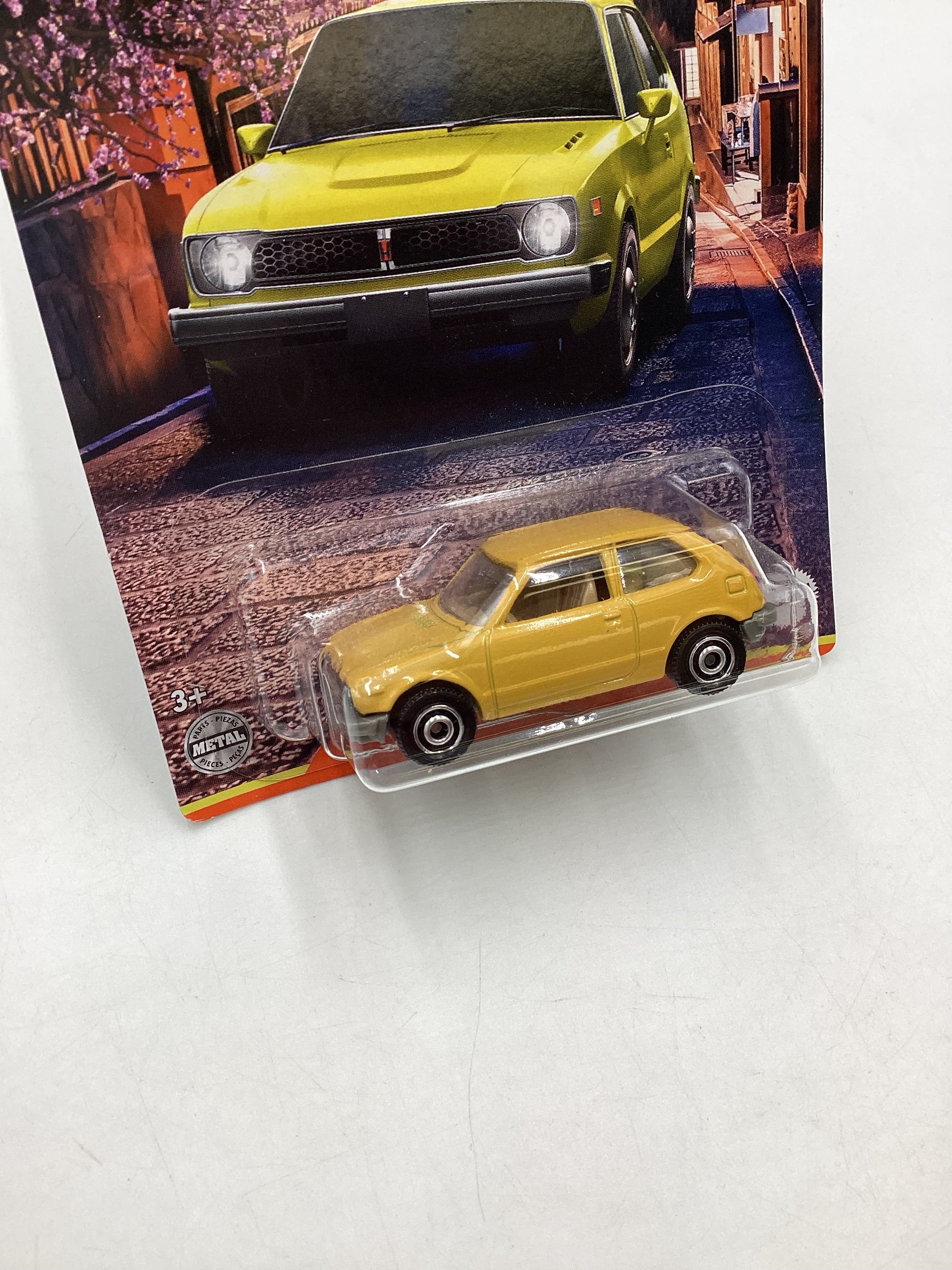 2022 Matchbox Japan Origins #2 1976 Honda Civic CVCC Yellow 159J - Image 4