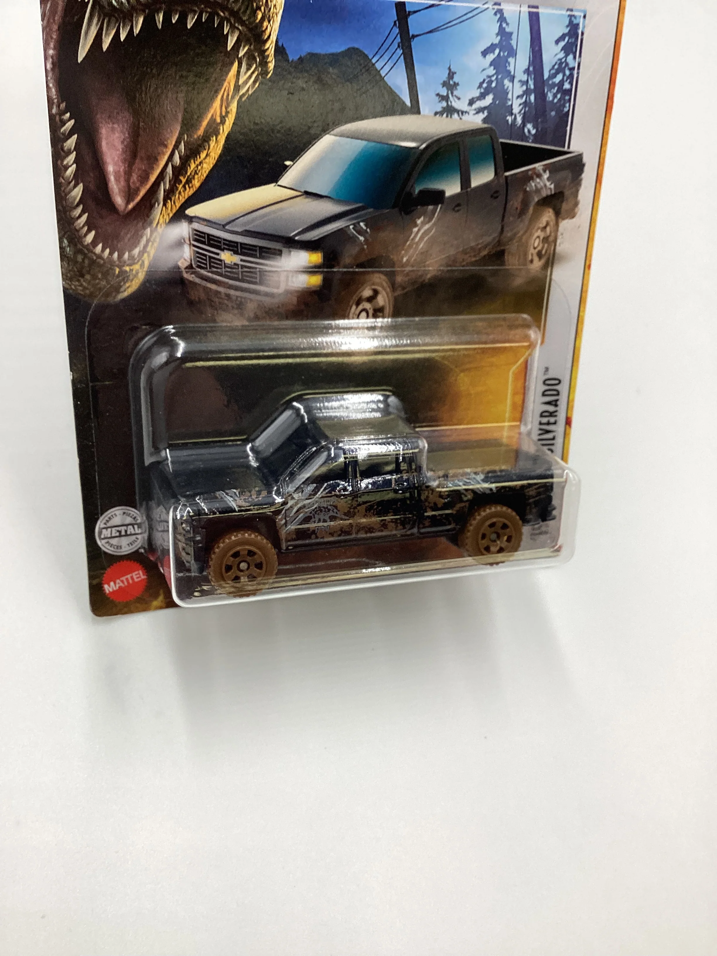2022 Matchbox Jurassic World Dominion 15 Chevy Silverado Black 163C - Image 5