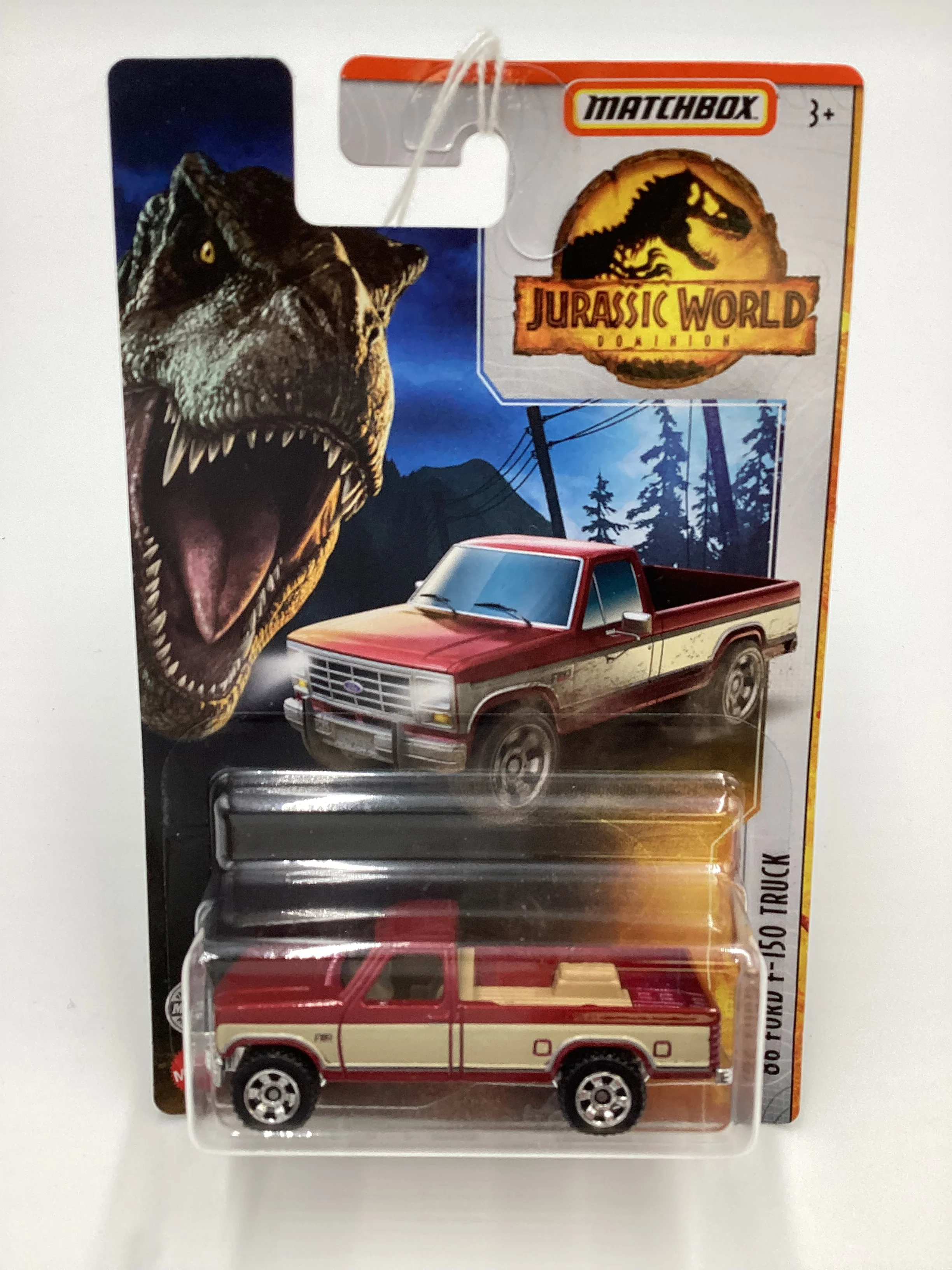 2022 Matchbox Jurassic World Dominion 86 Ford F-150 Truck Red 163D - Image 2