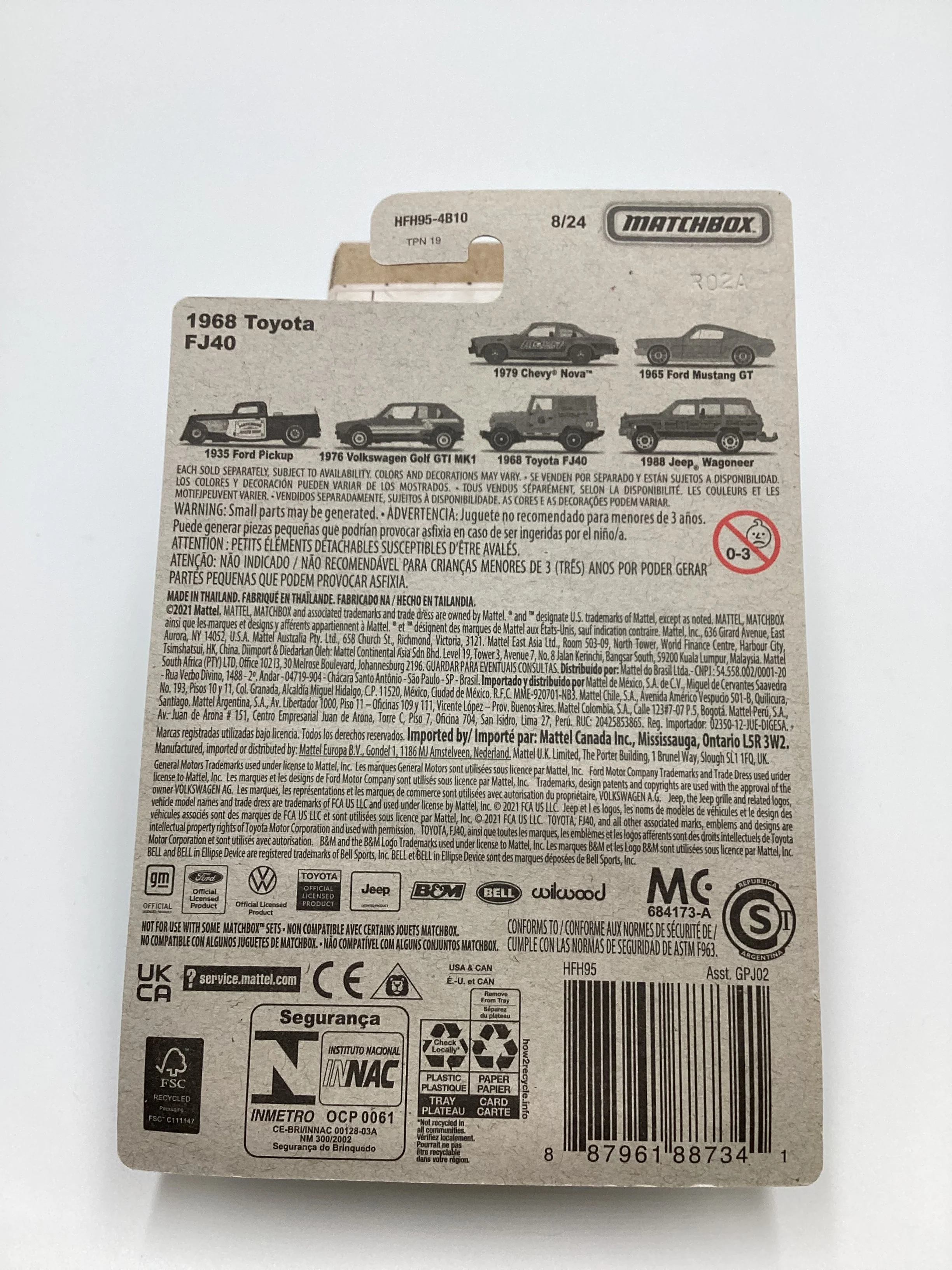 2022 Matchbox Retro Series 8/24 National Parks 1968 Toyota FJ40 Green W/protector - Image 7