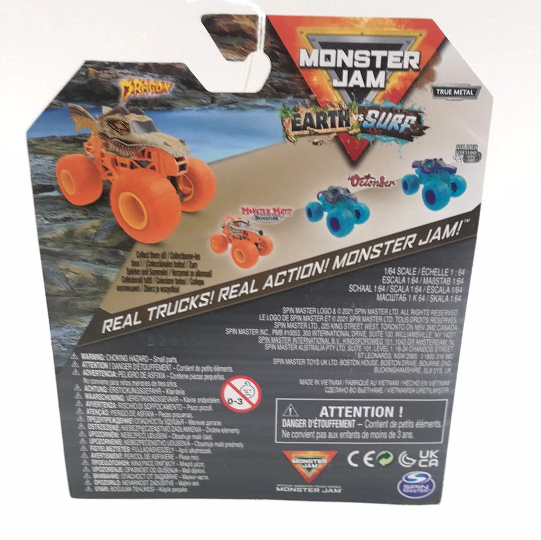 2022 monster jam series 2 Earth Vs. Surf Dragon Walmart exclusive 125B - Image 4