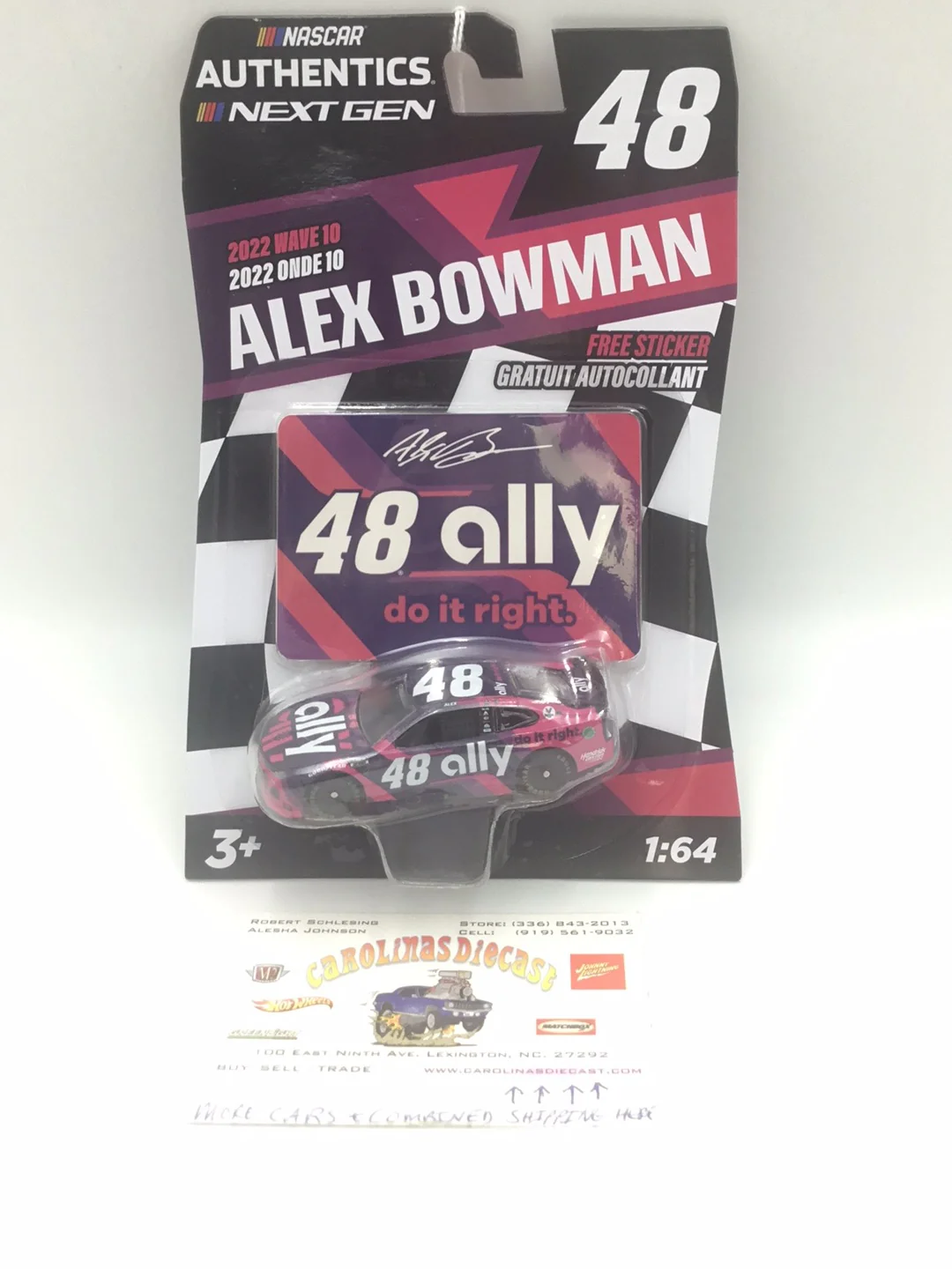 2022 nascar authentics wave 10 #48 Alex Bowman ally