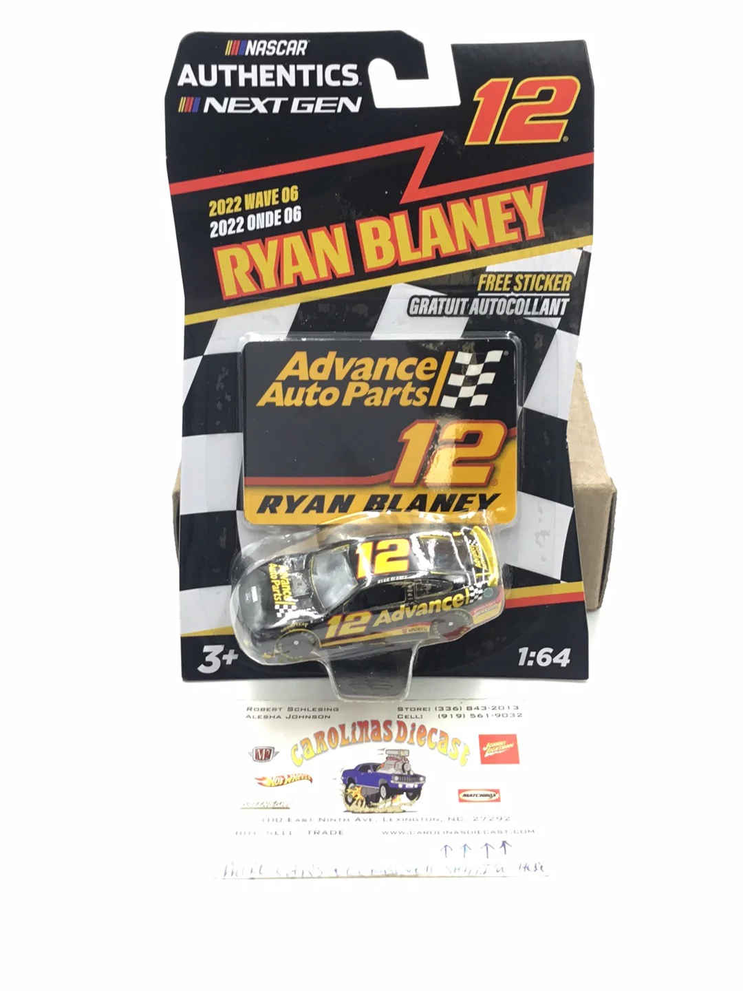 2022 nascar authentics wave 6 #12 Ryan Blaney Advance Auto Parts