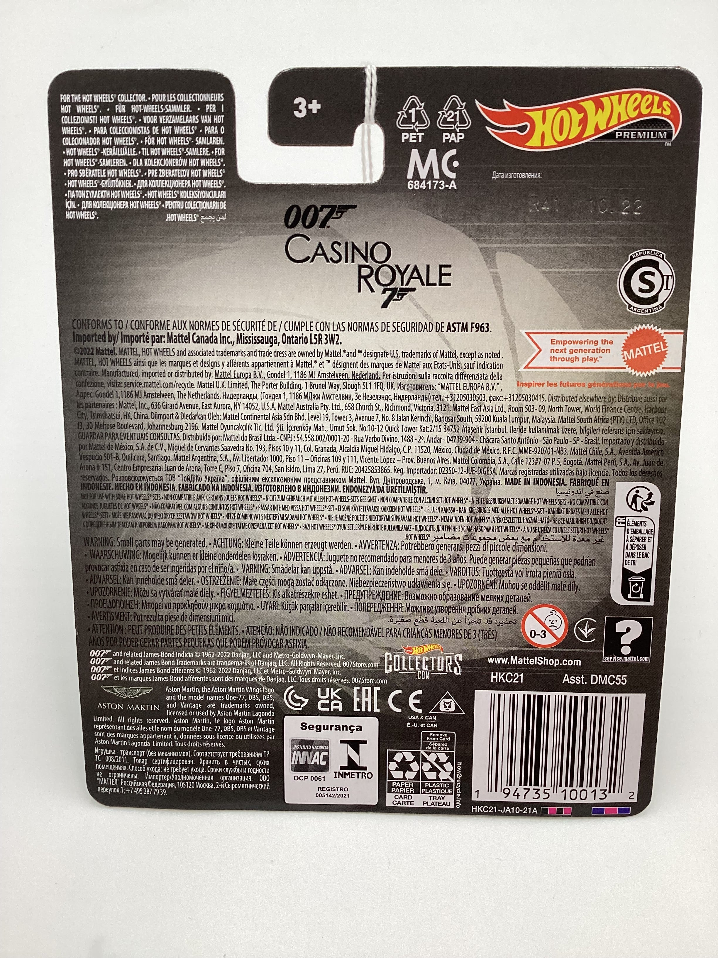 2023 Hot wheels 007 Casino Royale Premium Aston Martin DB5 Gray 243D - Image 7