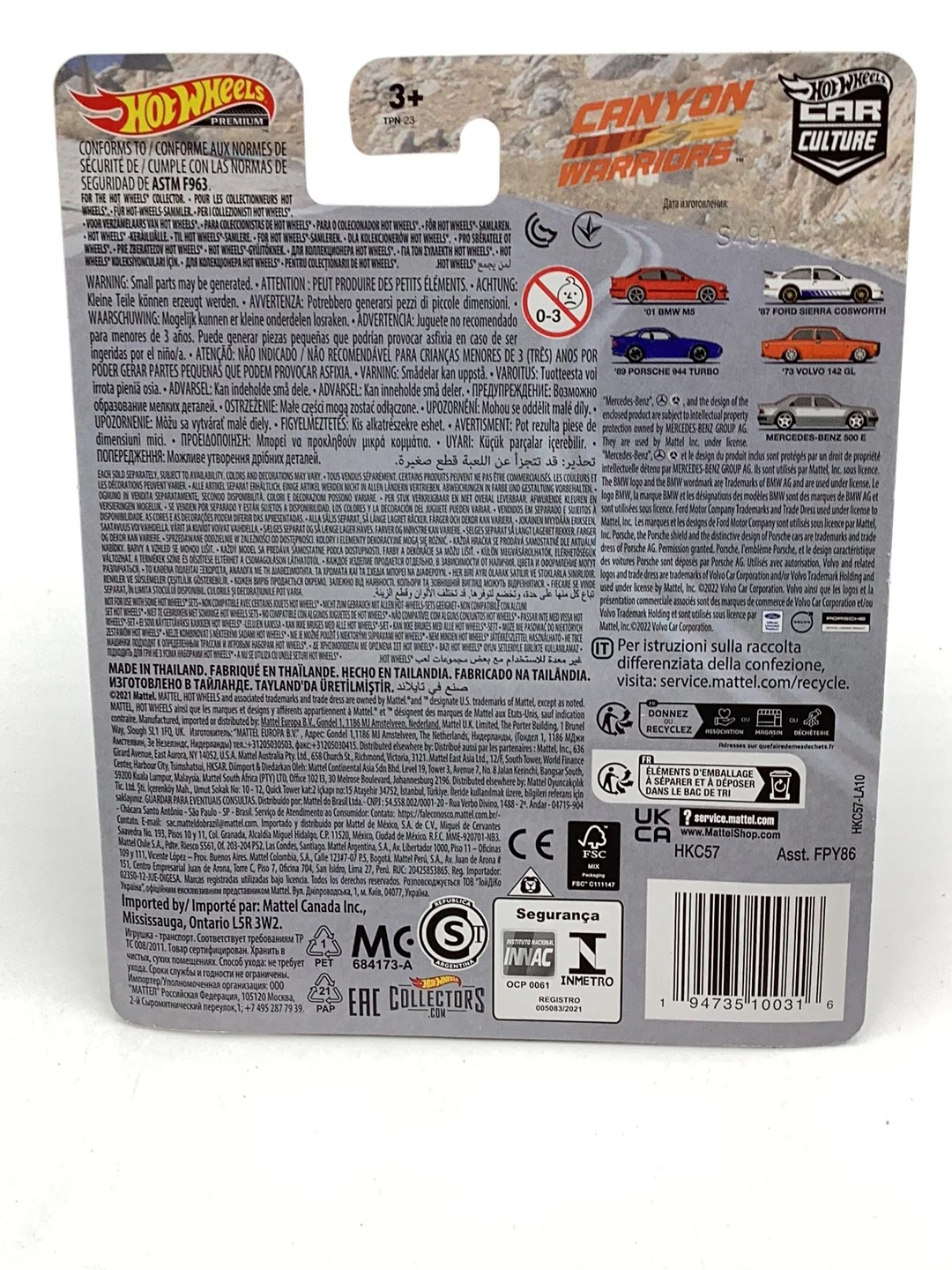 2023 Hot wheels car culture Canyon Warriors Mercedes Benz 500 E Chase VHTF w/protector - Image 6