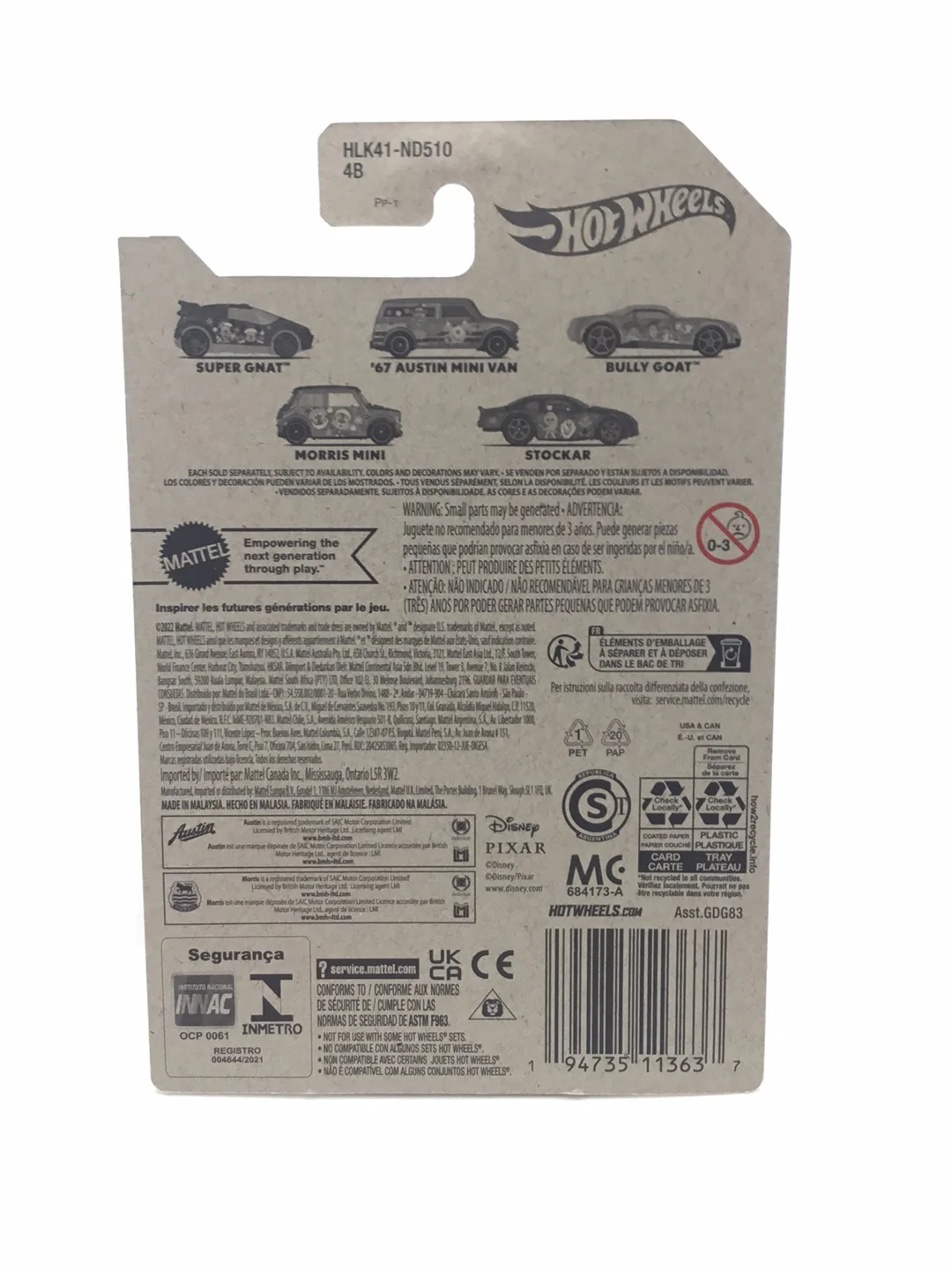 2023 Hot wheels Disney 100 Morris Mini Chip n Dale 4/5 GG2 - Image 6