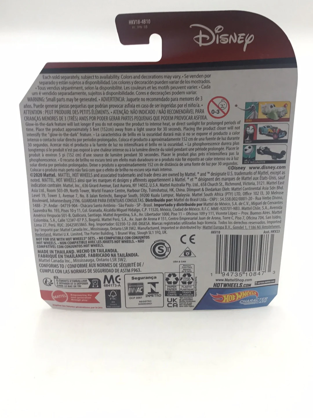 2023 Hot Wheels Disney character cars Zero Nightmare Before Christmas - Image 6
