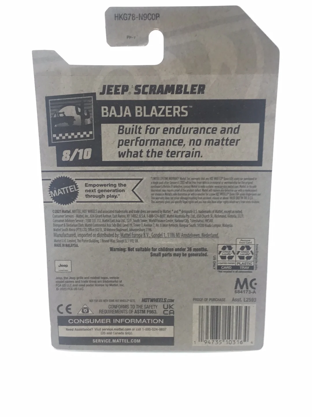 2023 hot wheels P case #233 Jeep Scrambler 45B - Image 6