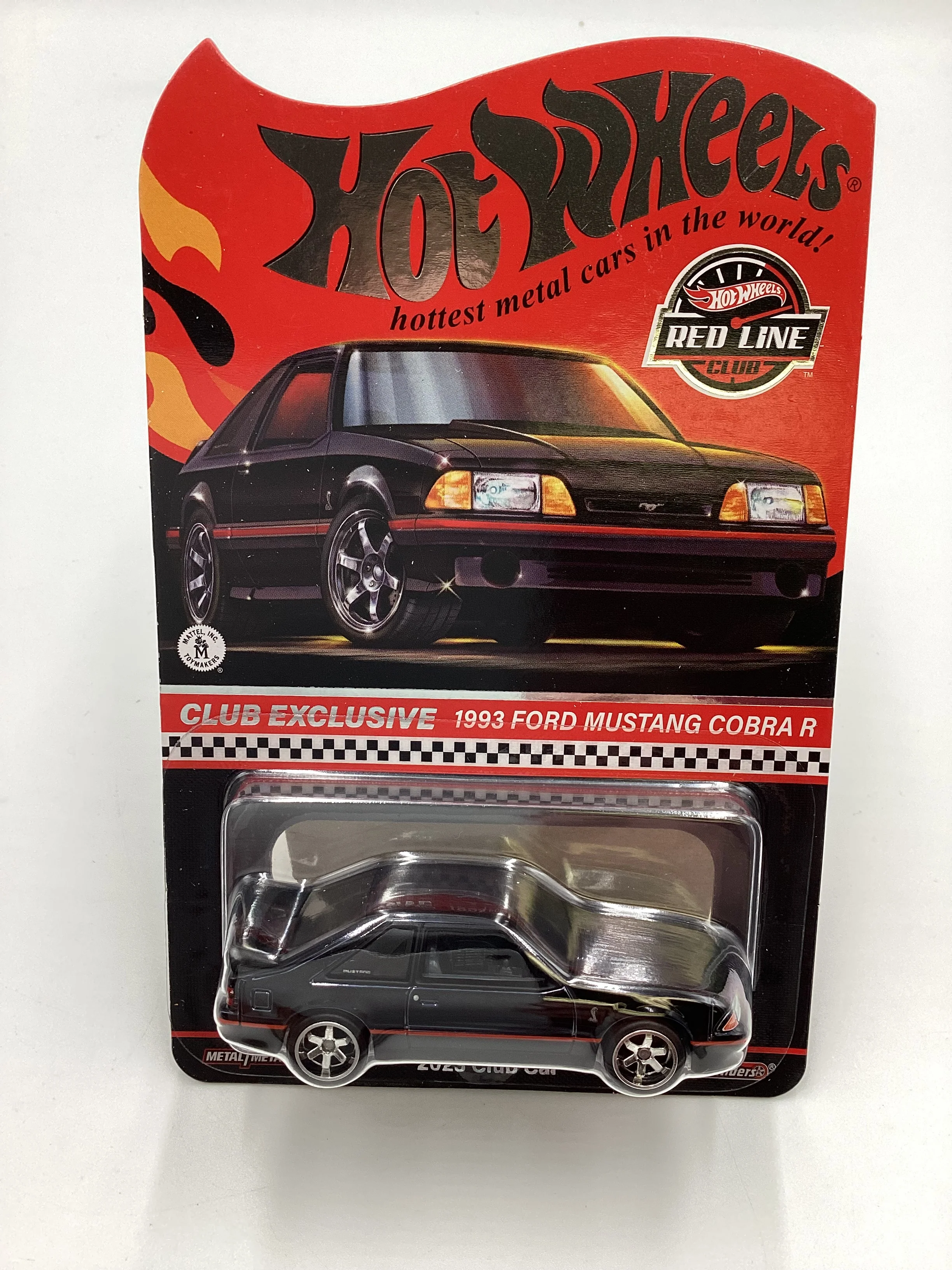 2023 Hot Wheels RLC Club Exclusive 1993 Ford Mustang Cobra R Black Exclusive W/Patch and Button - Image 2